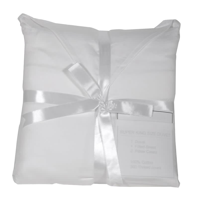 Chloe White King Duvet Set