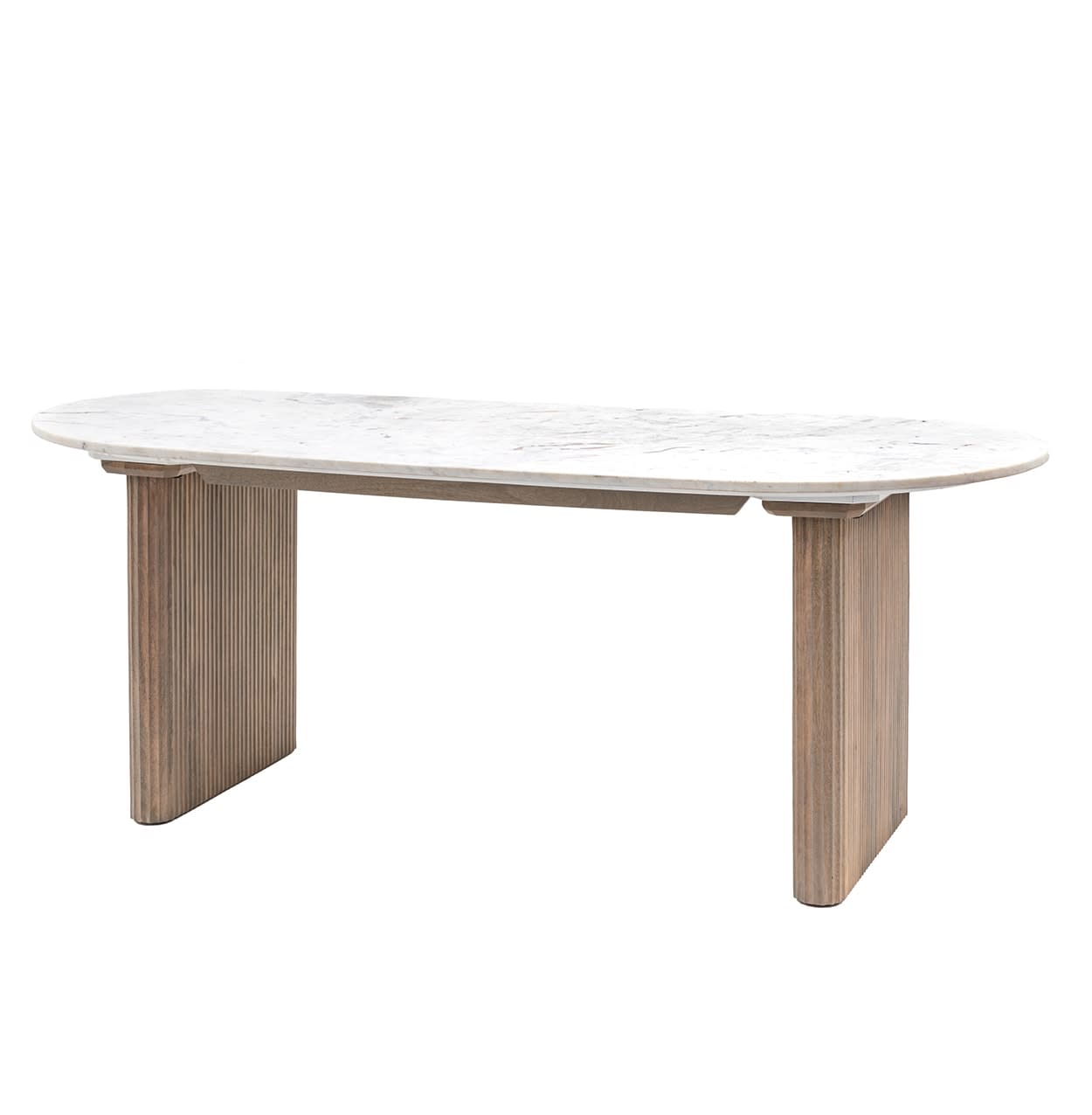 Marmo Grey Wooden Marble Dining Table by Gallery Direct