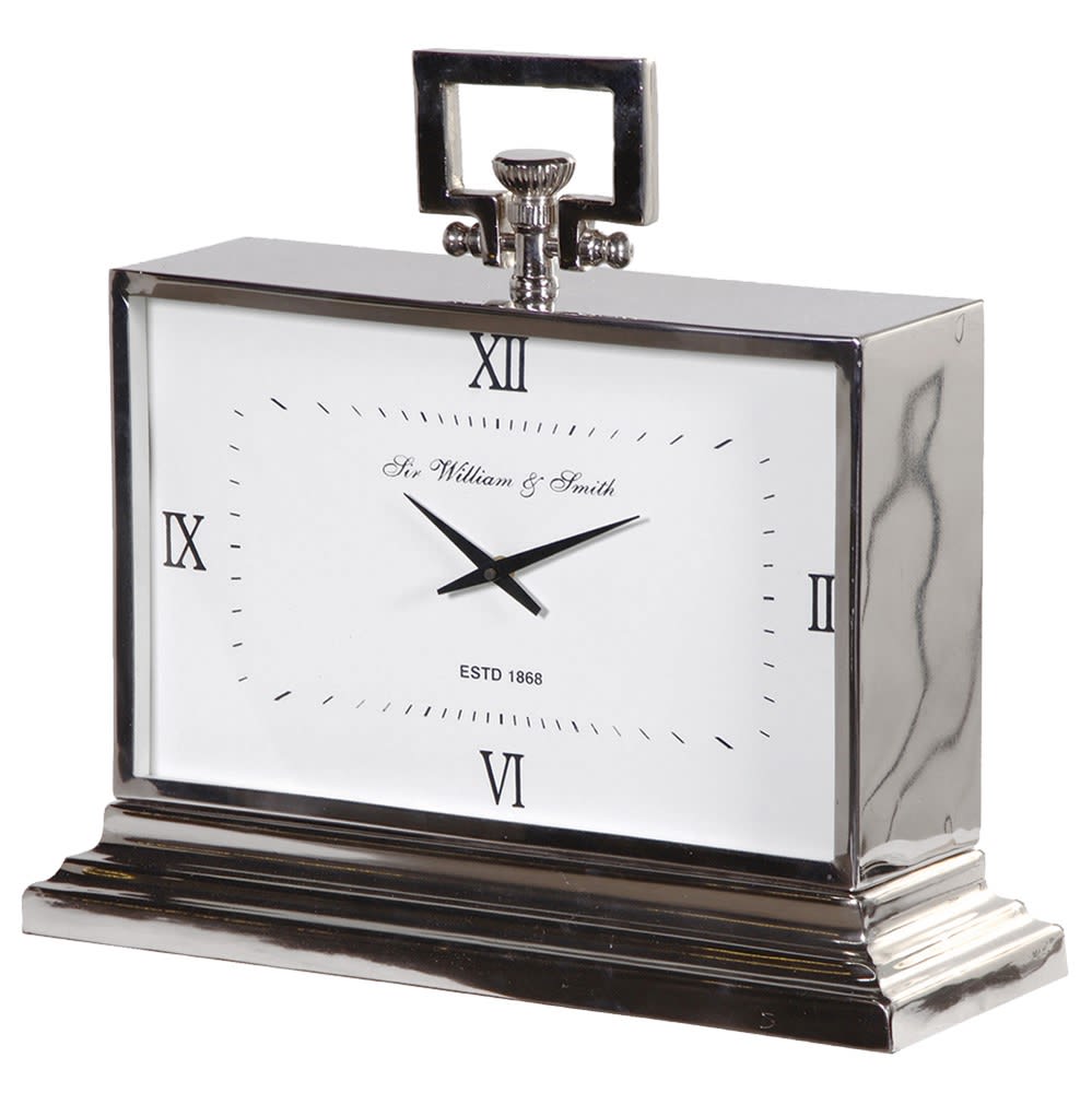 Sloane Chrome Numerals Table Top Clock