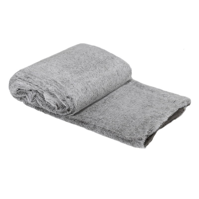 Light Grey Faux Fur Throw