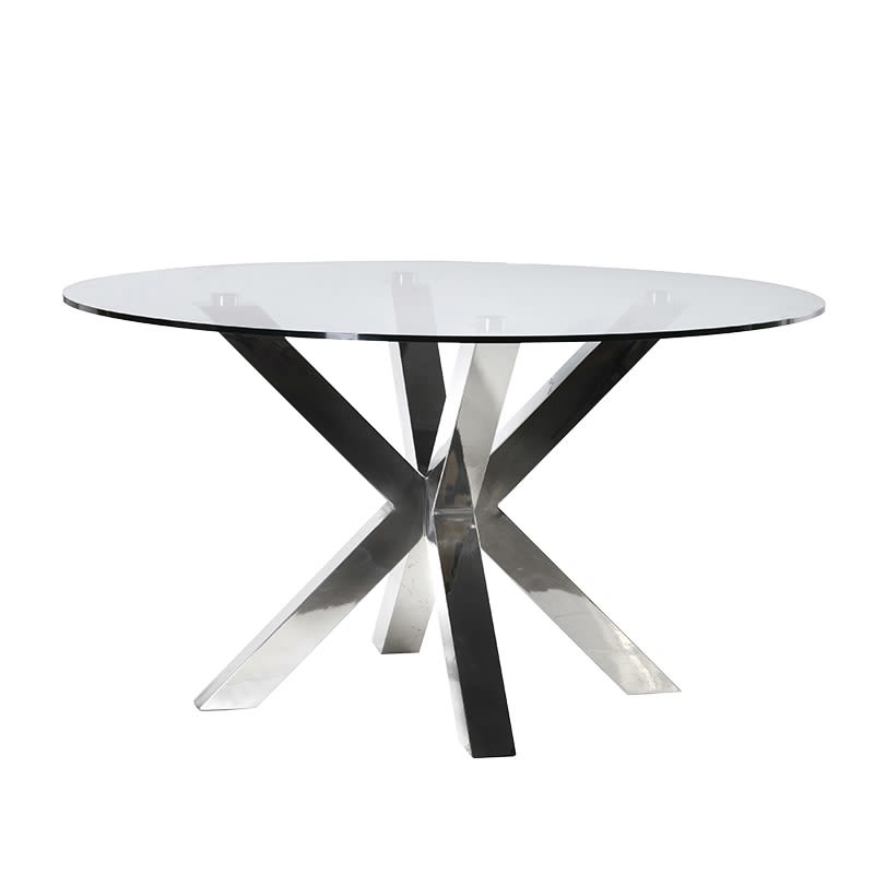 Sloane Chrome Glass Dining Table