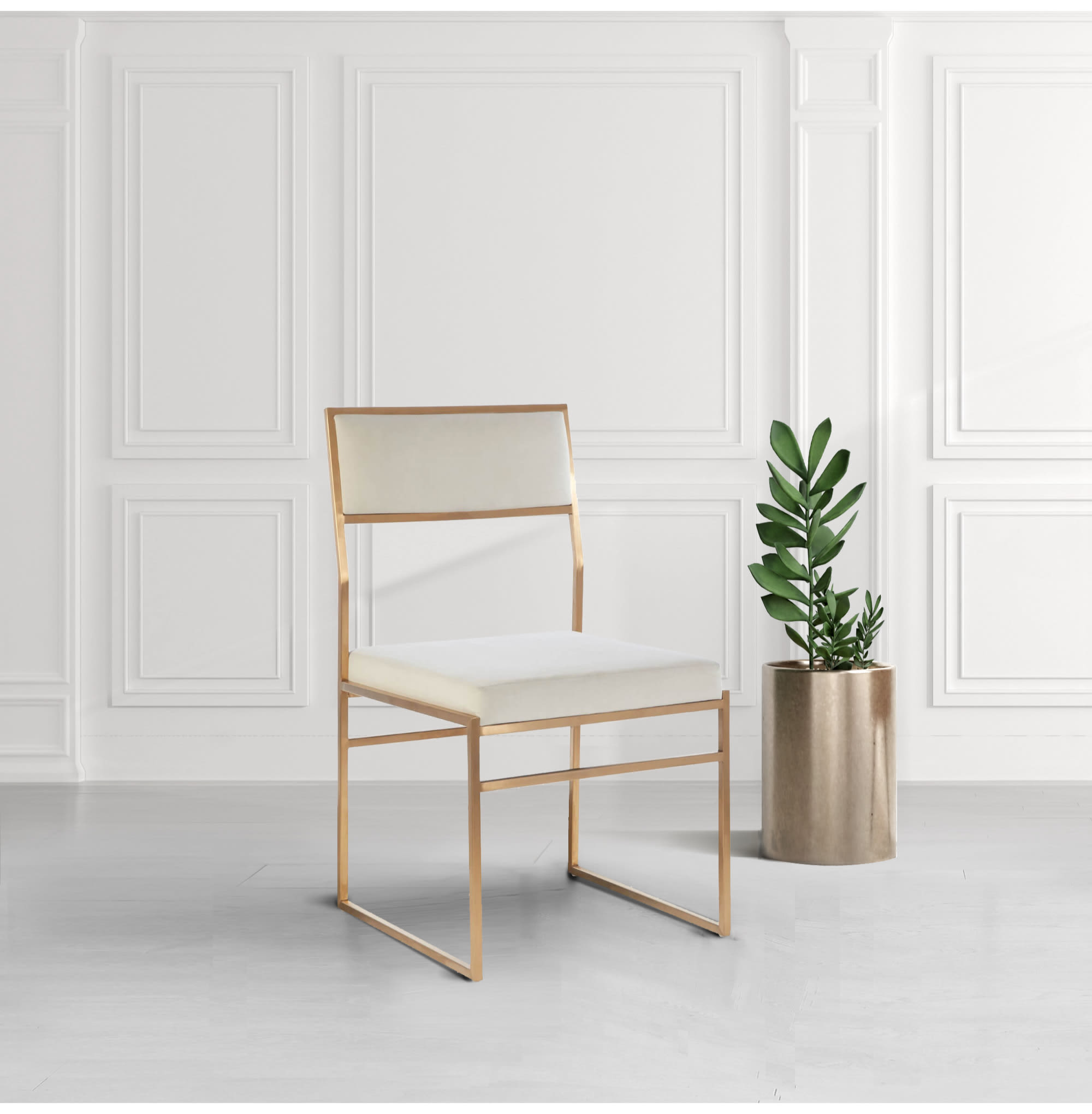 Maya Luxe Modern White Dining Chair