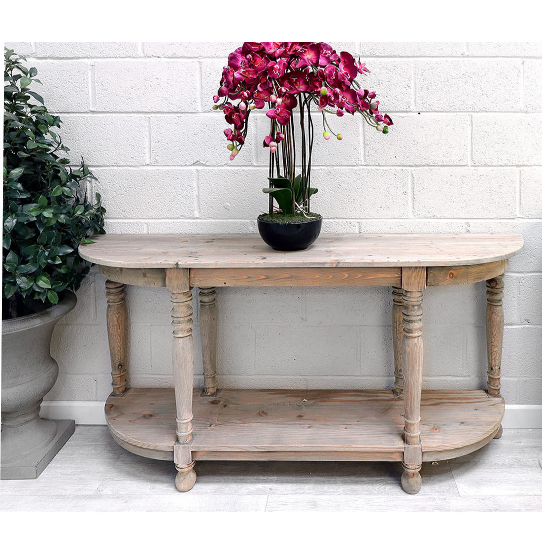 French Style Reclaimed 6 Leg Hall Table