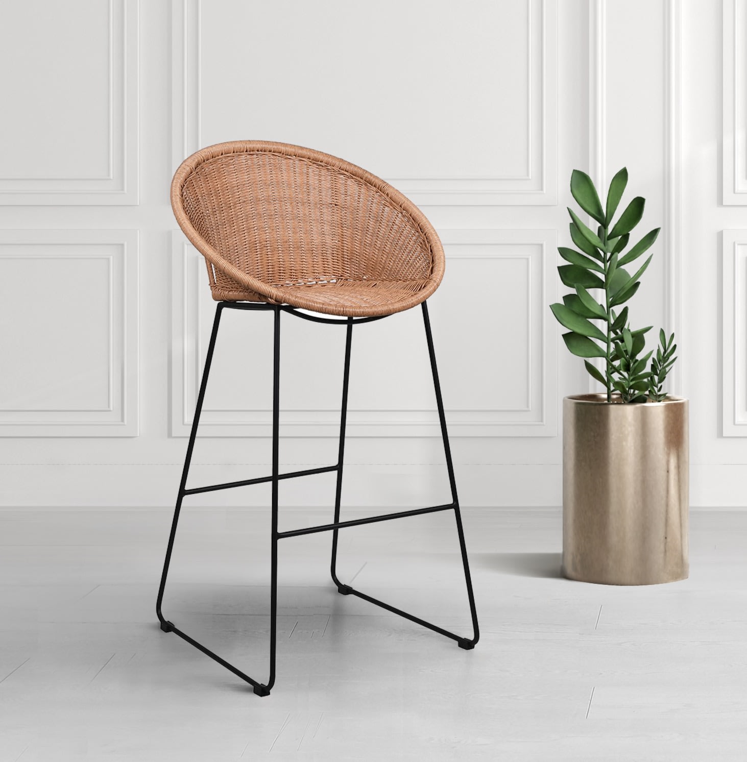 Bohemian Chic Curved Bar Stool