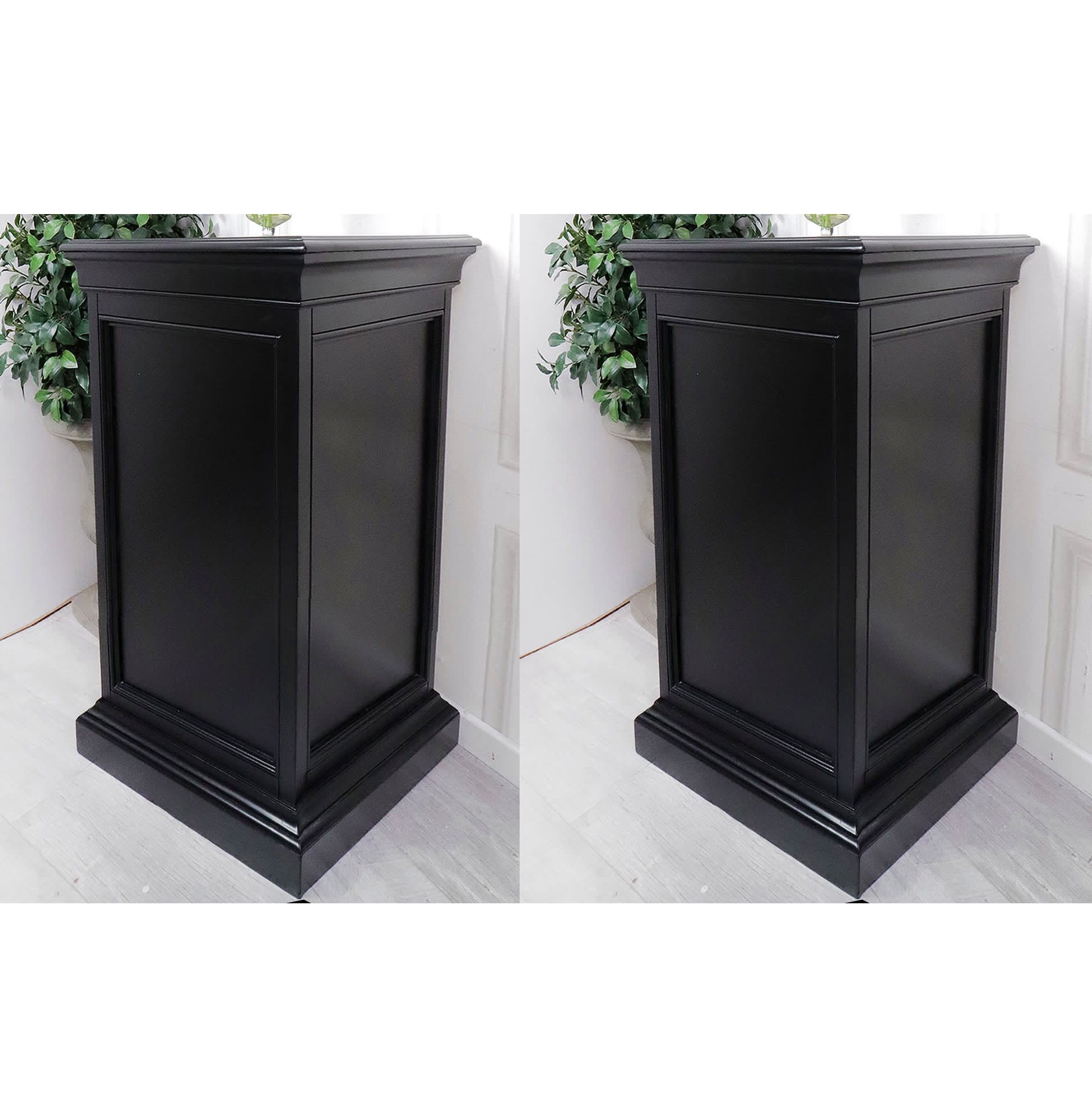 Pair of Manor Black Lamp Table Plinths