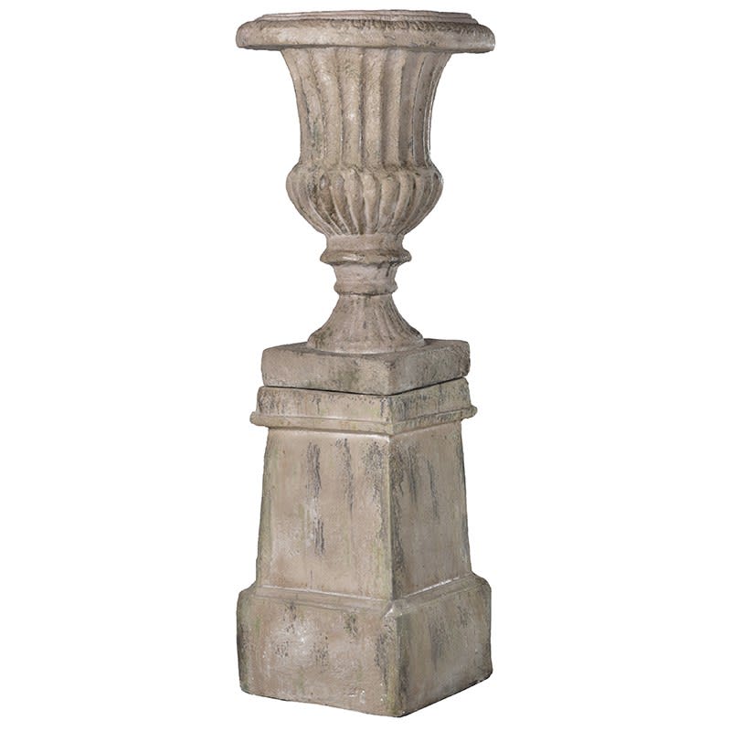 Fluted Urn on Plinth