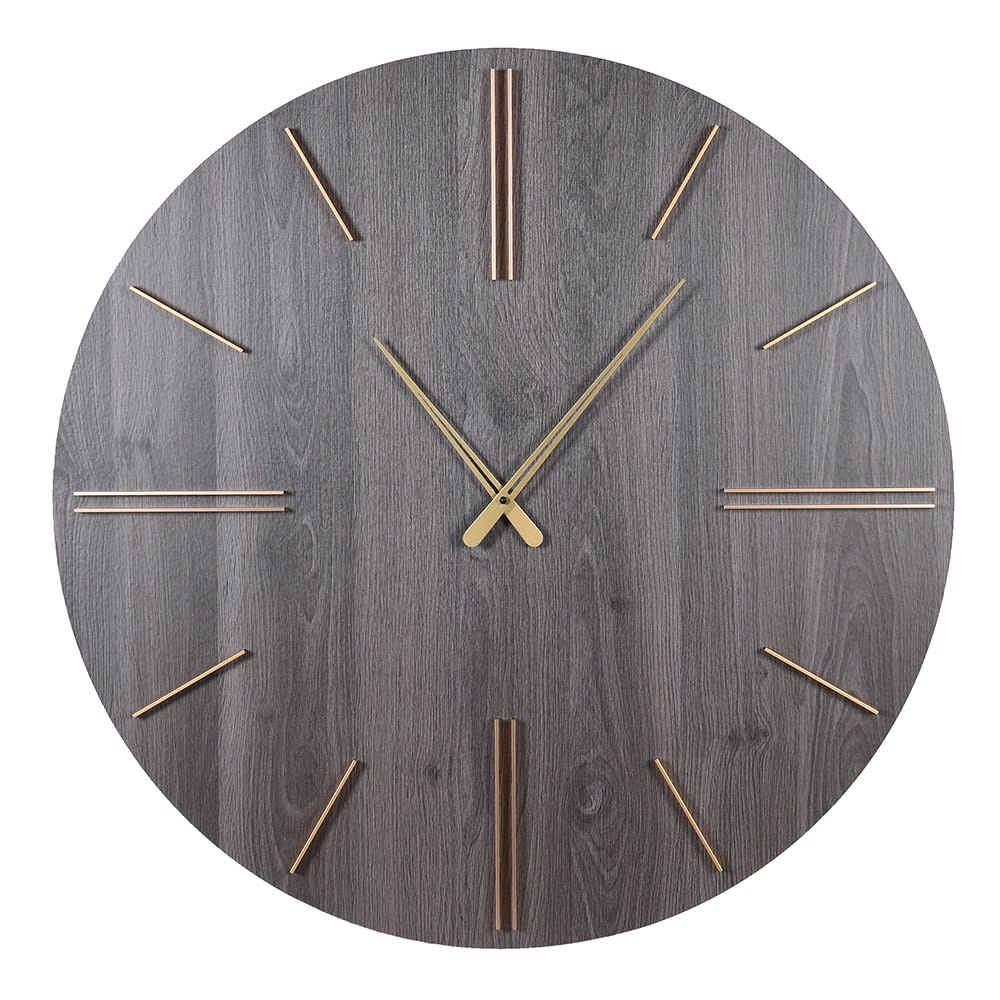 Dark Grey Wood Wall Clock