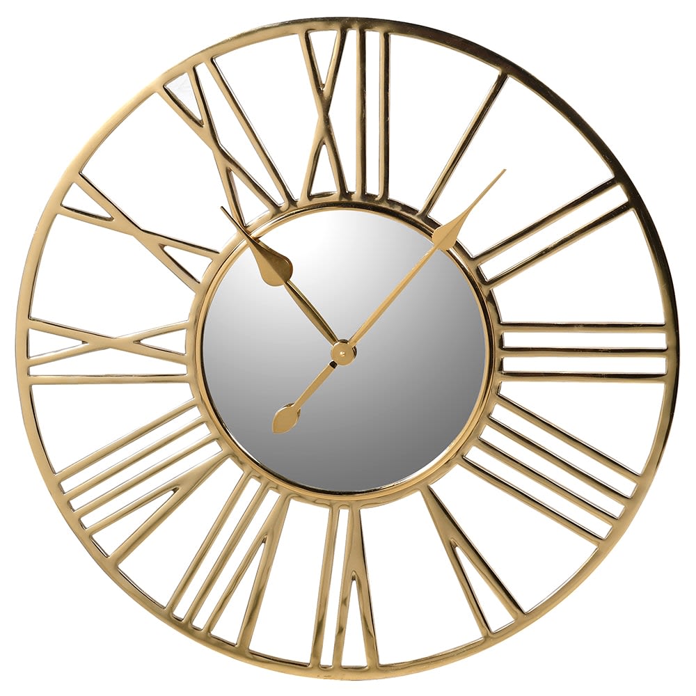 Small Roman Numeral Gold Wall Clock