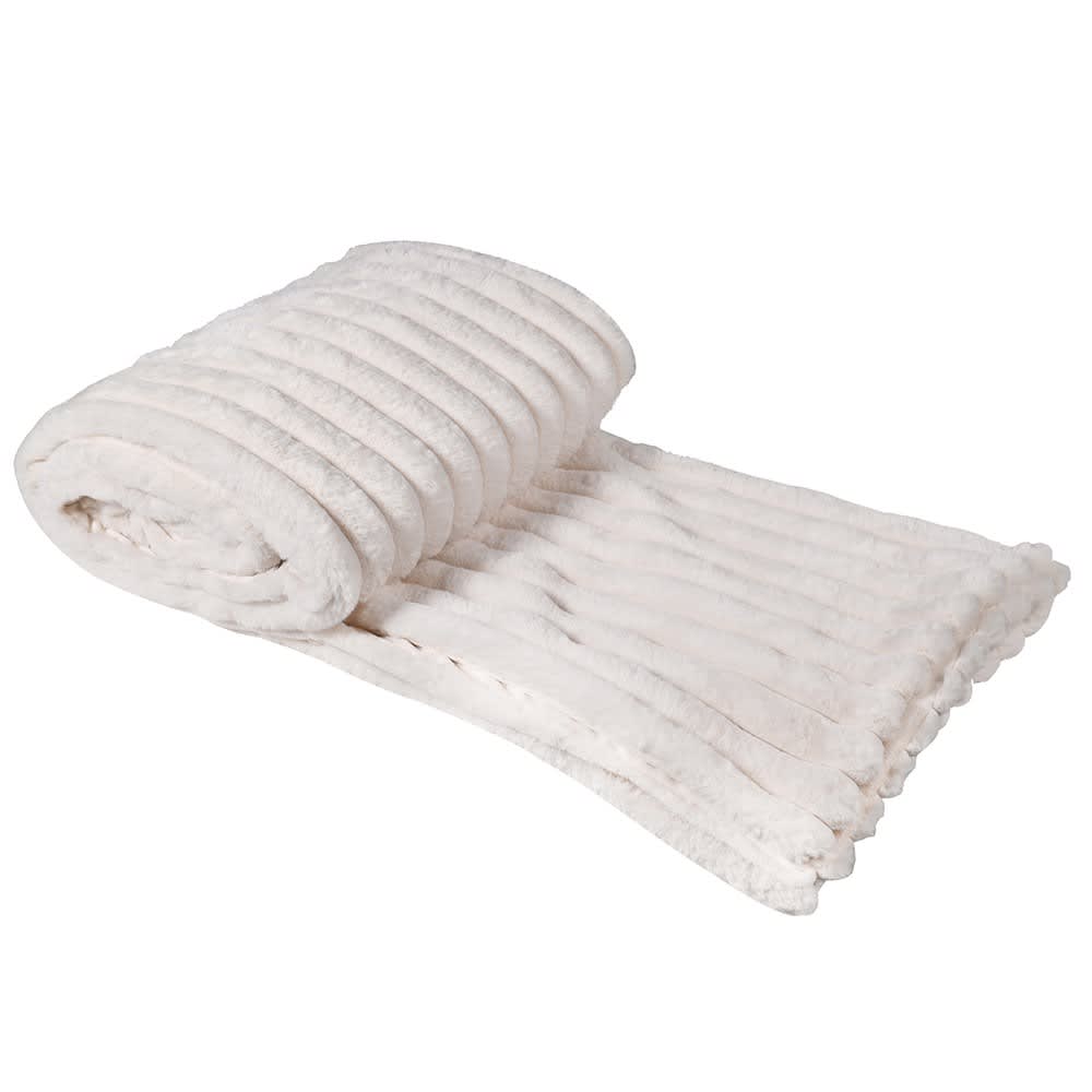 Cream Ribbed Throw