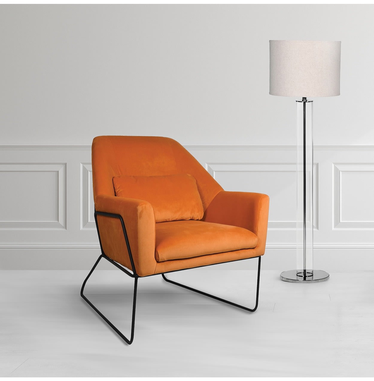 Pumpkin Orange Cotton Armchair