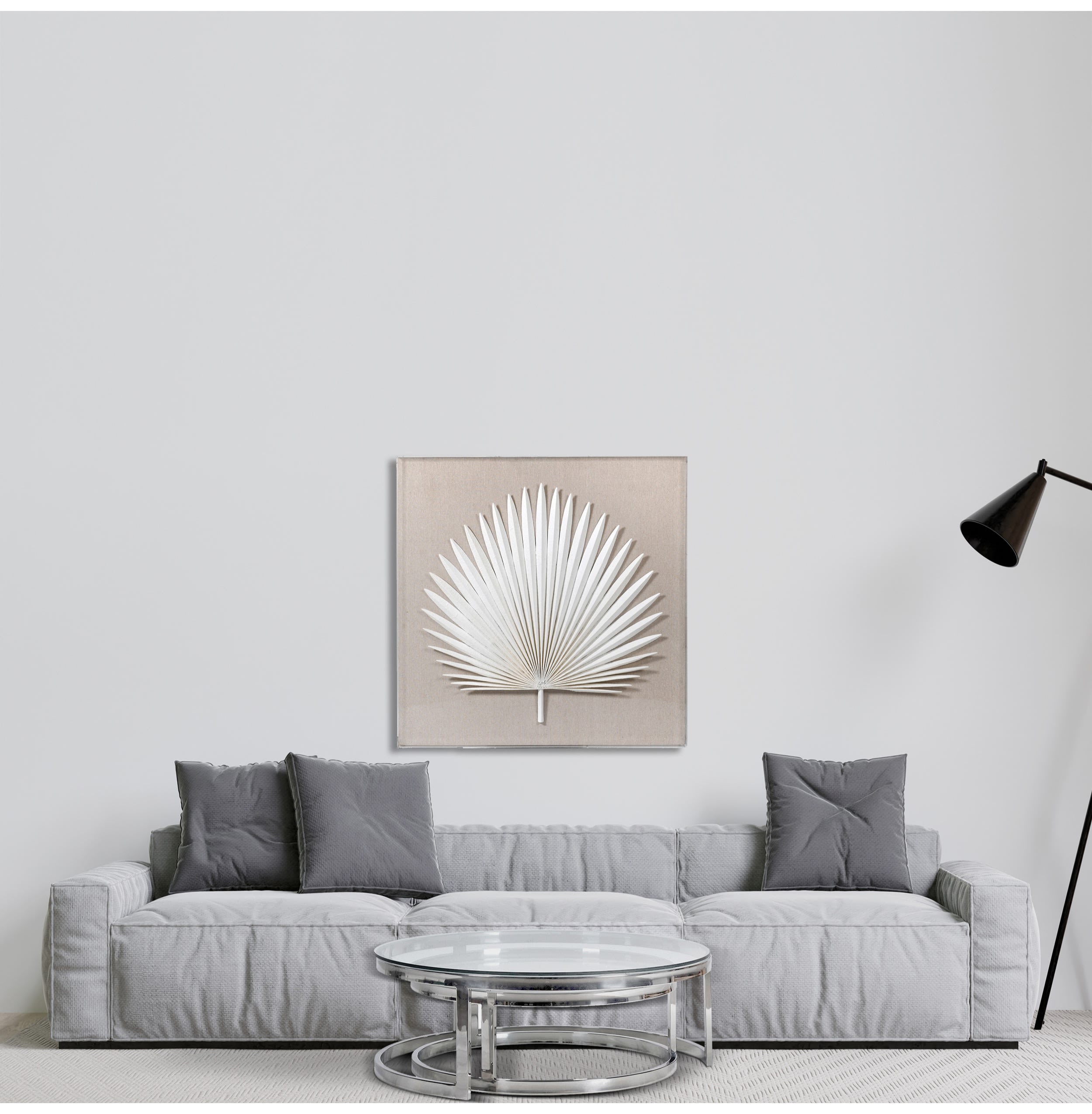 White Palm Leaf Wall Art