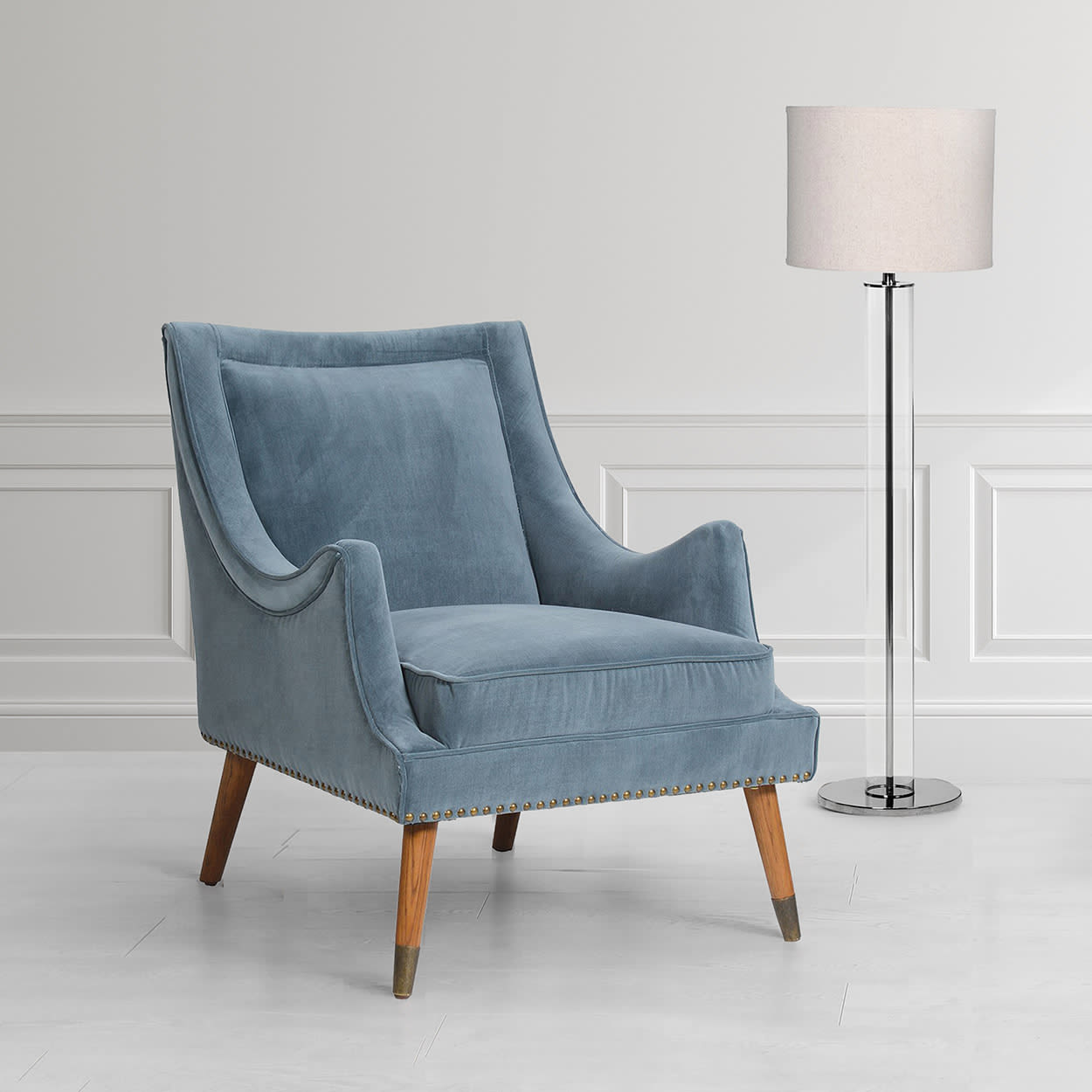 Blue Velvet Armchair