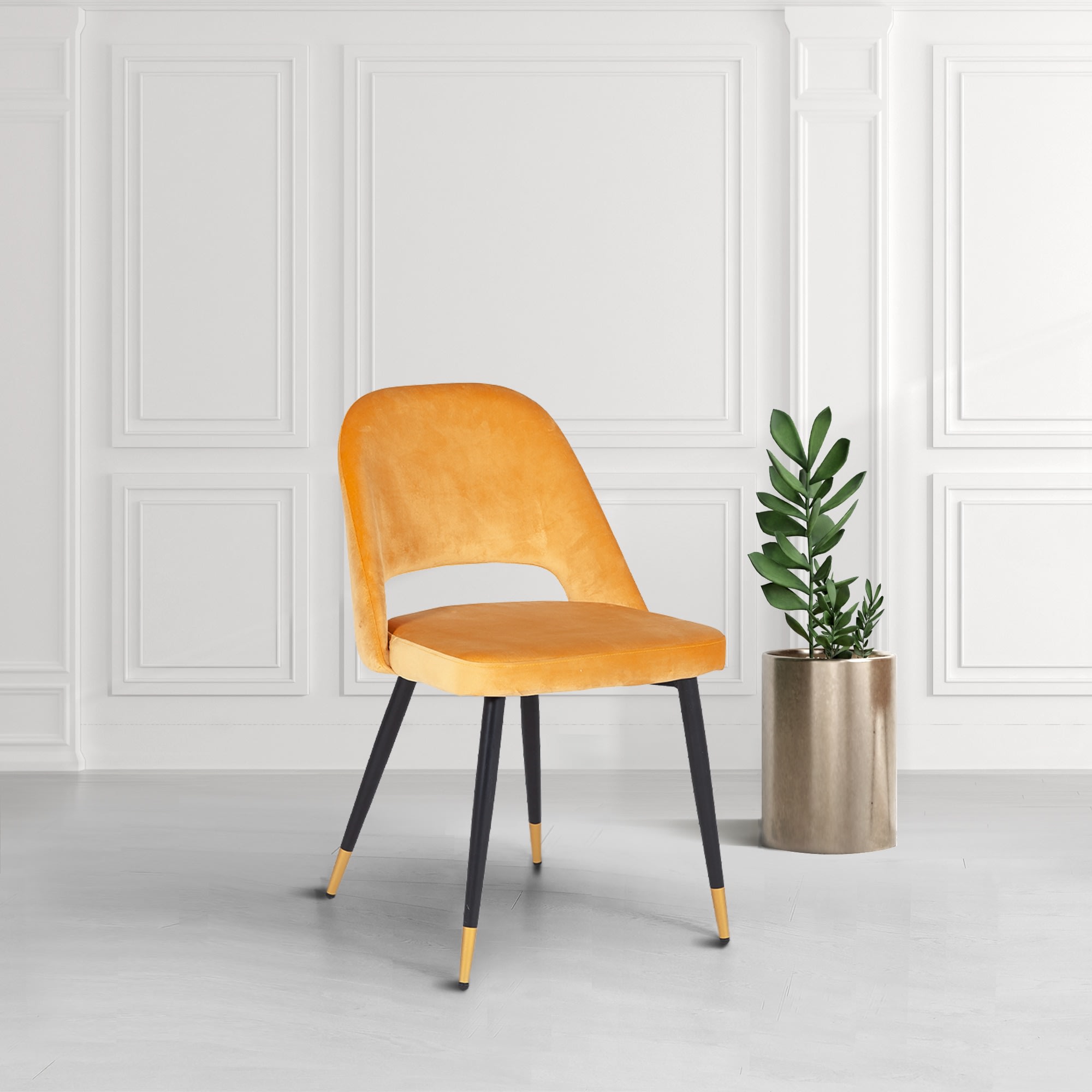 Penelope Mustard Velvet Dining Chair