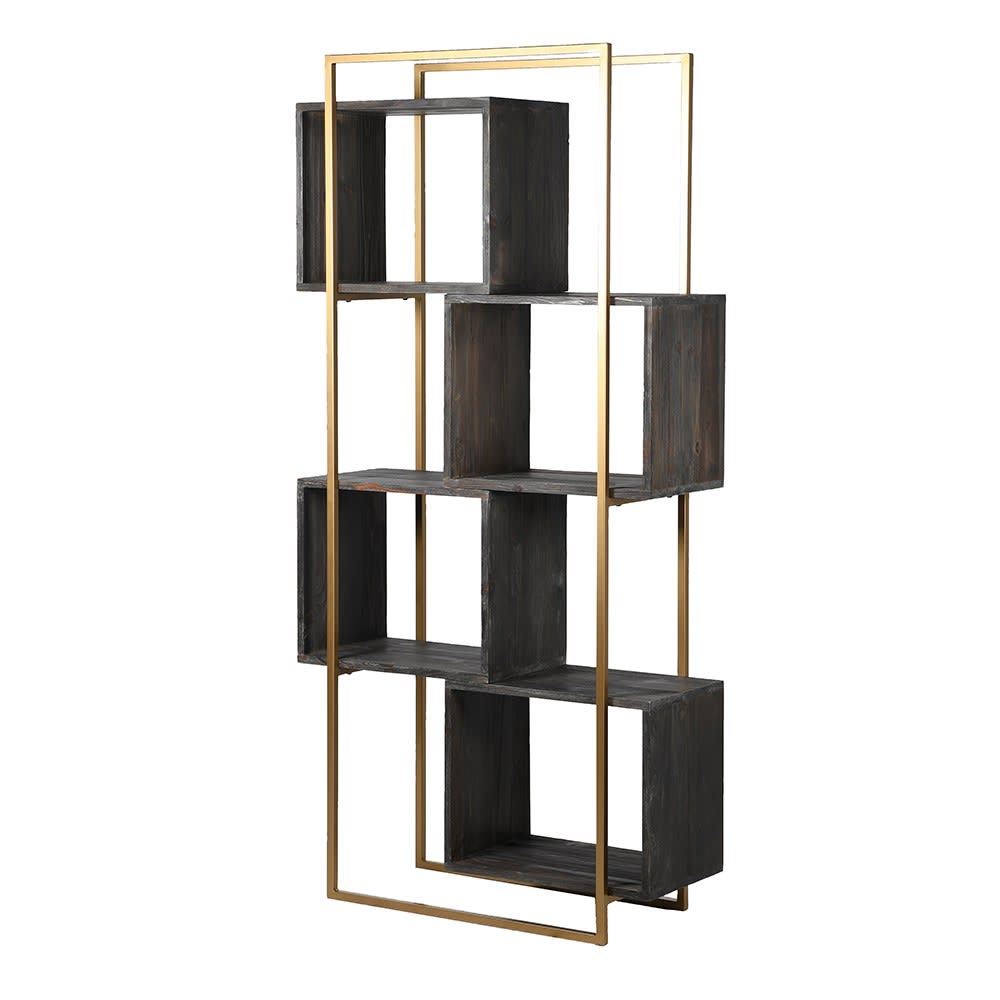 Gold Edge Wooden Open Display Unit