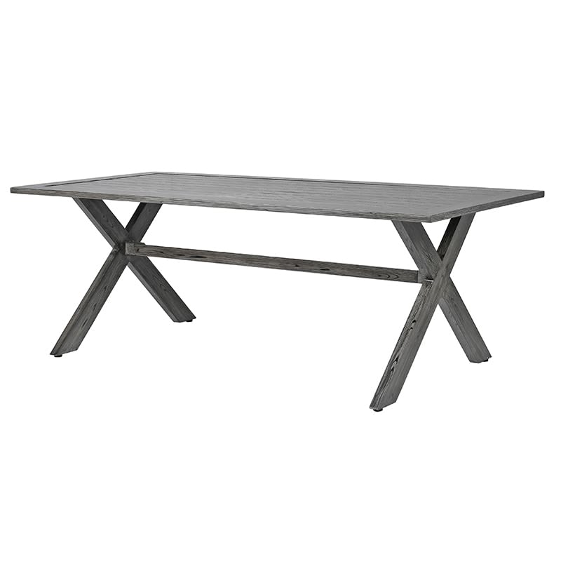 Aluminium Wood Effect Cross Leg Dining Table