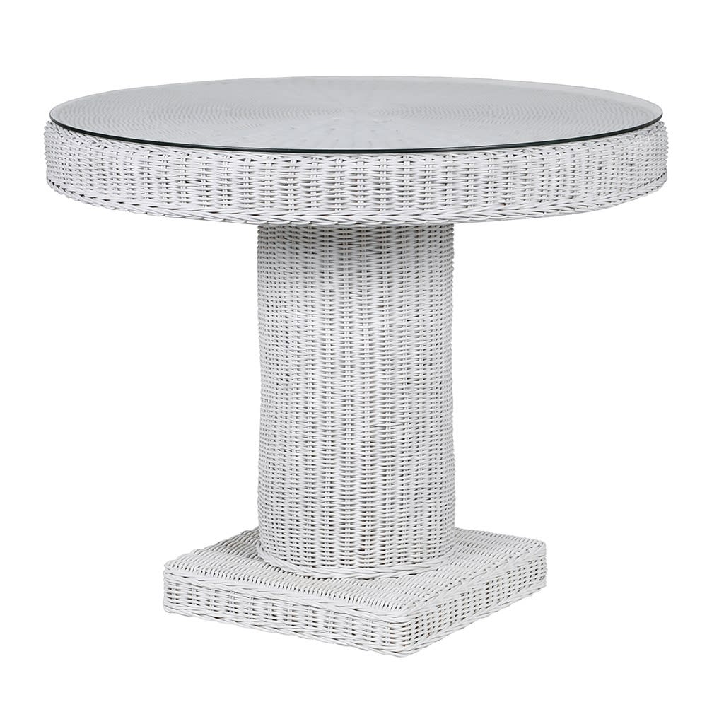 Fiji White Rattan Dining Table