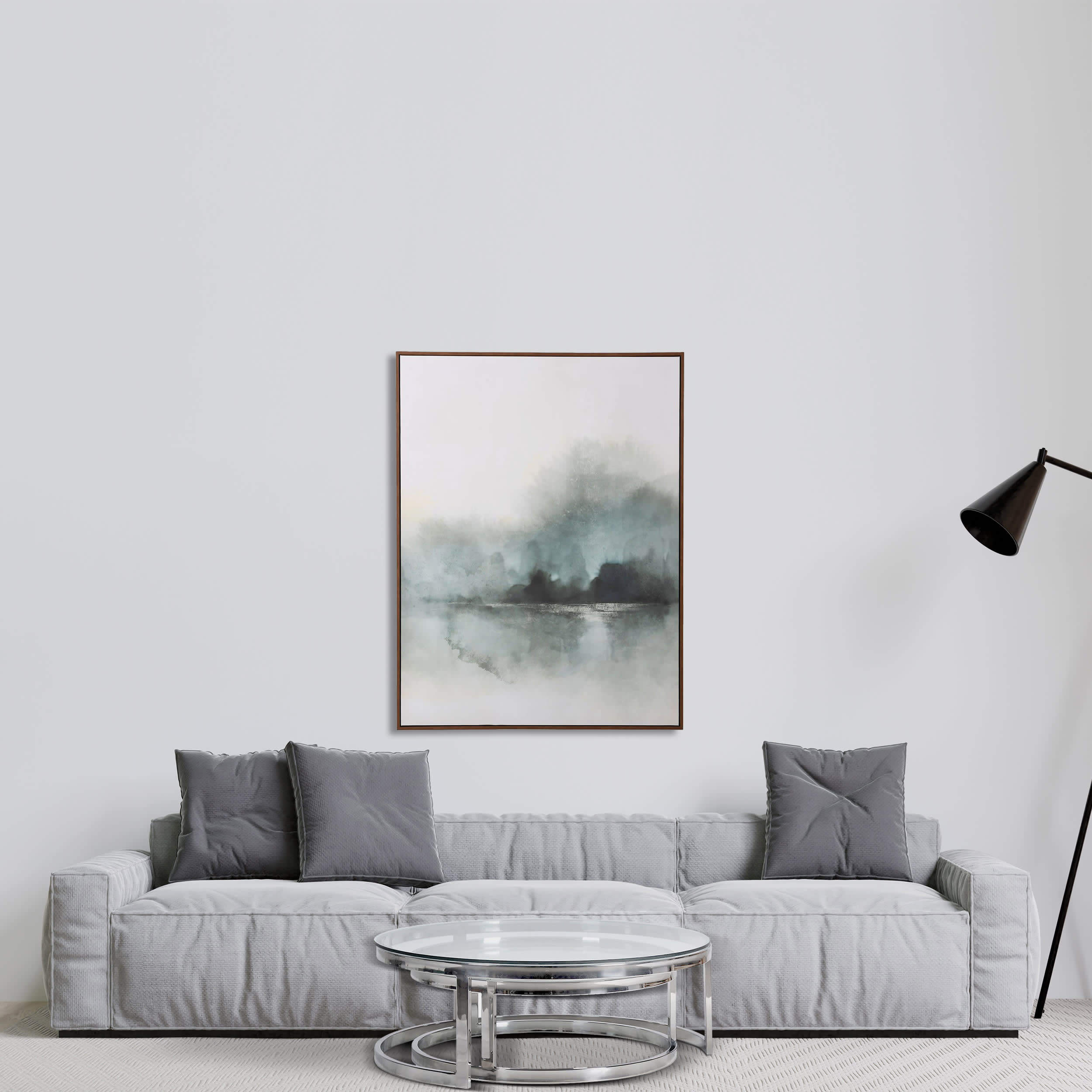 Misty River Abstract Wall Canvas