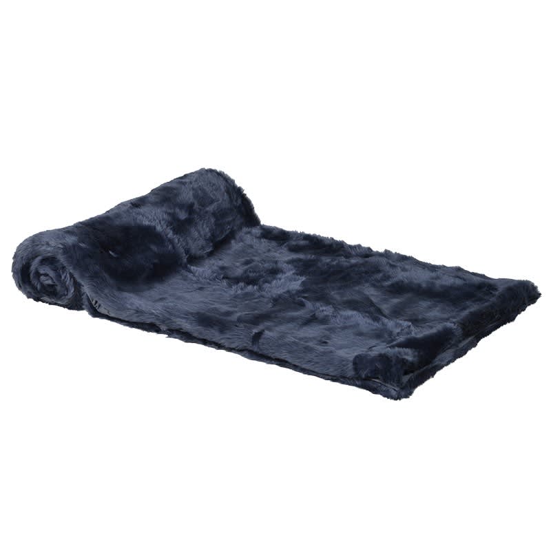 Blue Faux Fur Throw