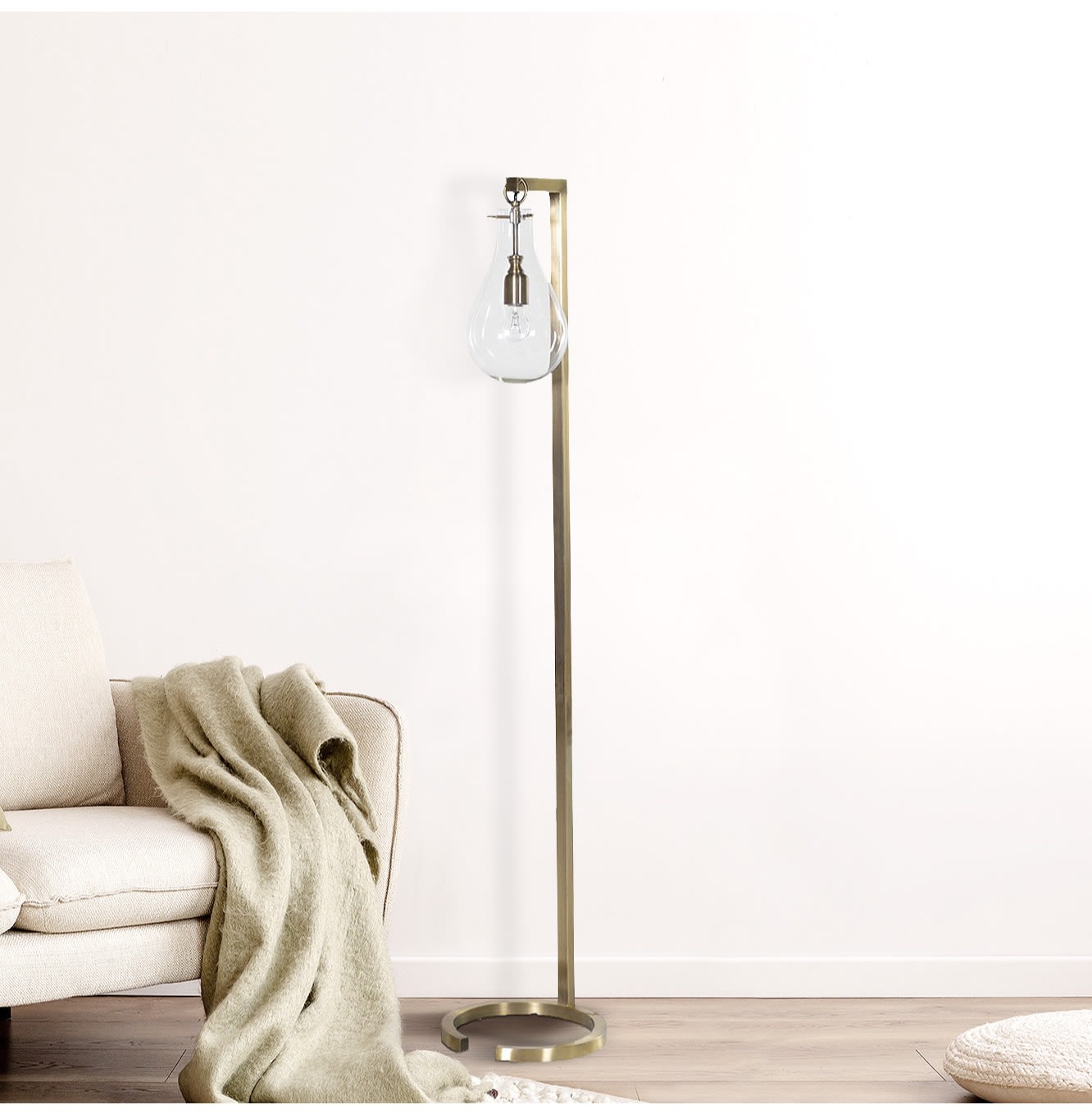 Hanging Bulb Metal Floor Lamp