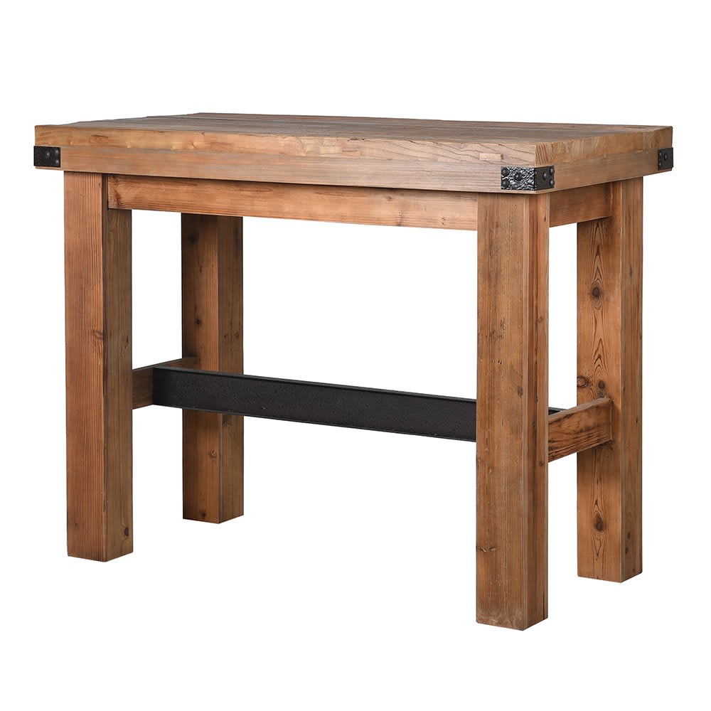 Rustic Wooden Block Bar Table