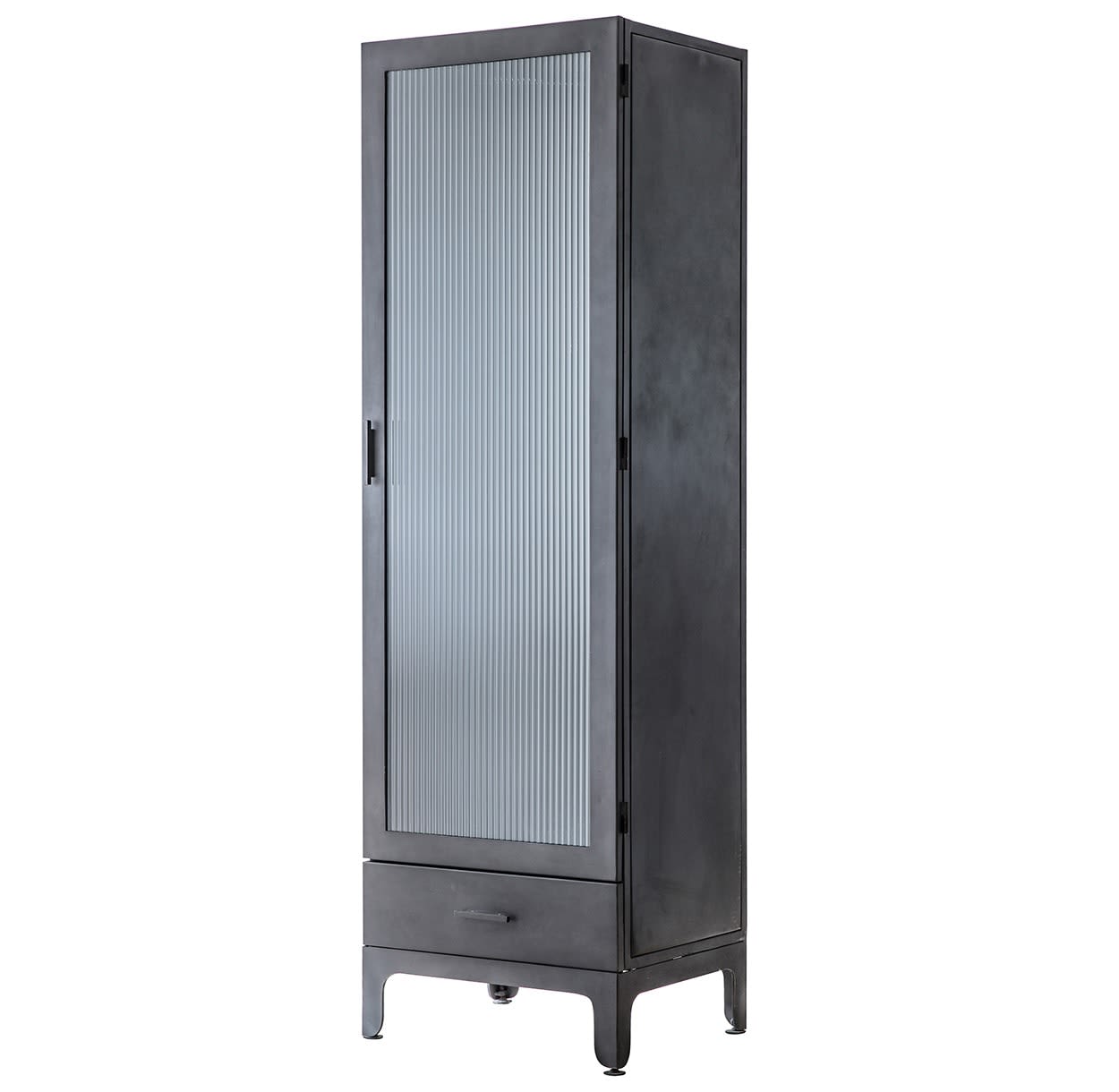 Rye Grey Metal and Glass Display Unit by Gallery Direct