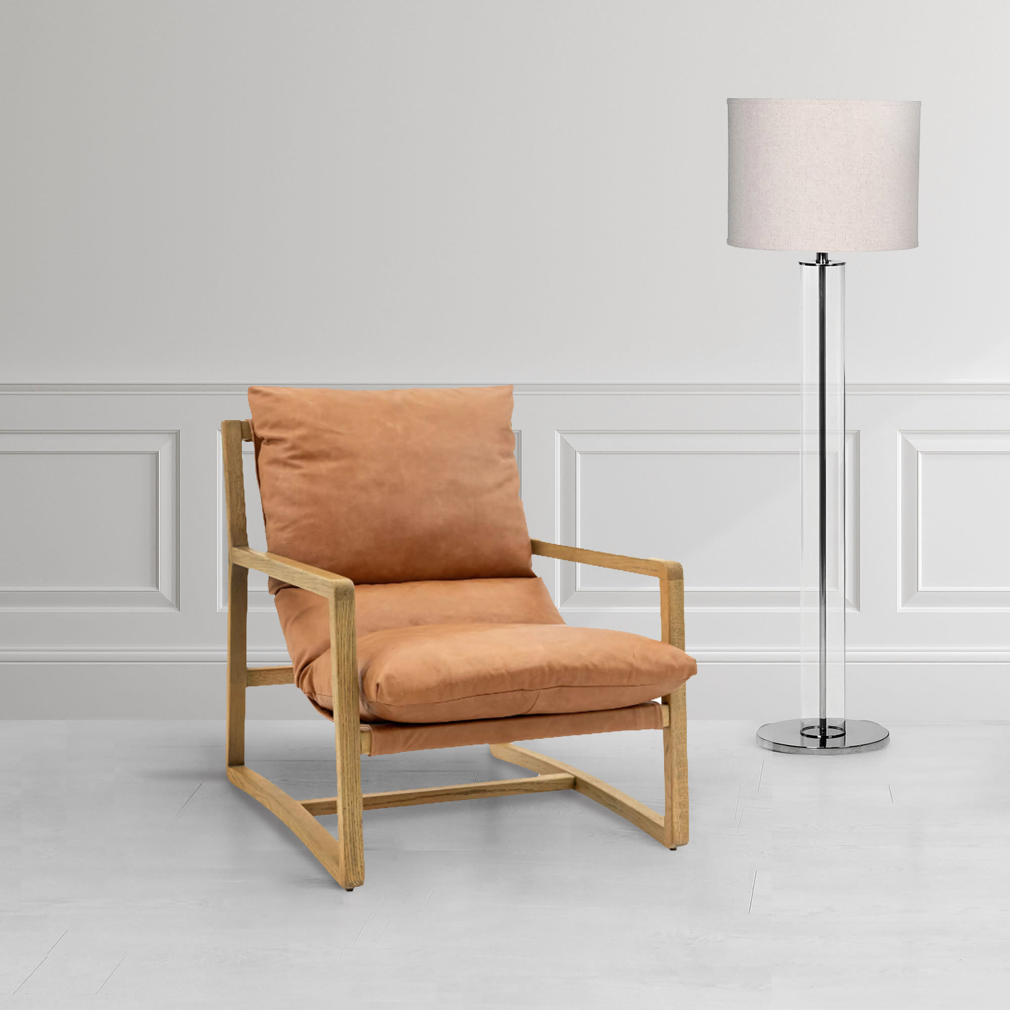 Burela Brown Leather Armchair by Gallery Direct