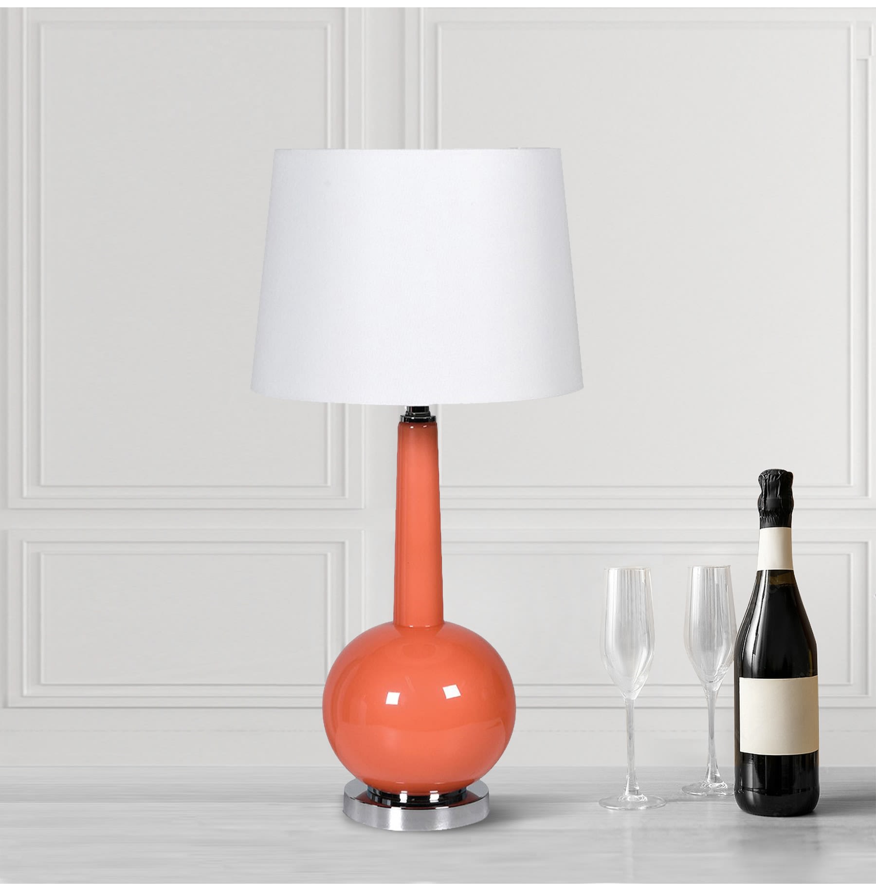 Orange Glass Table Lamp