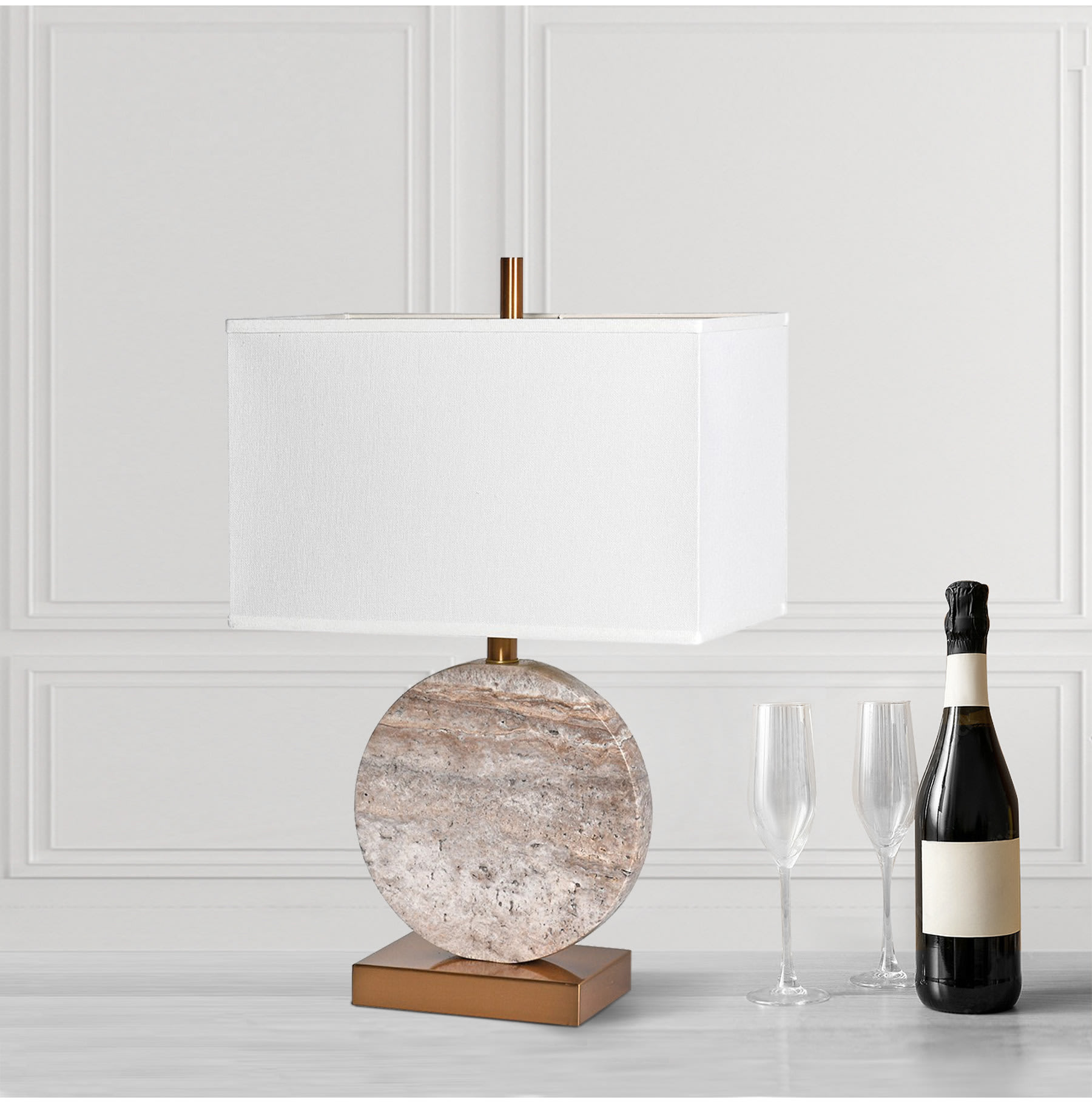 Bronze Marble Table Lamp
