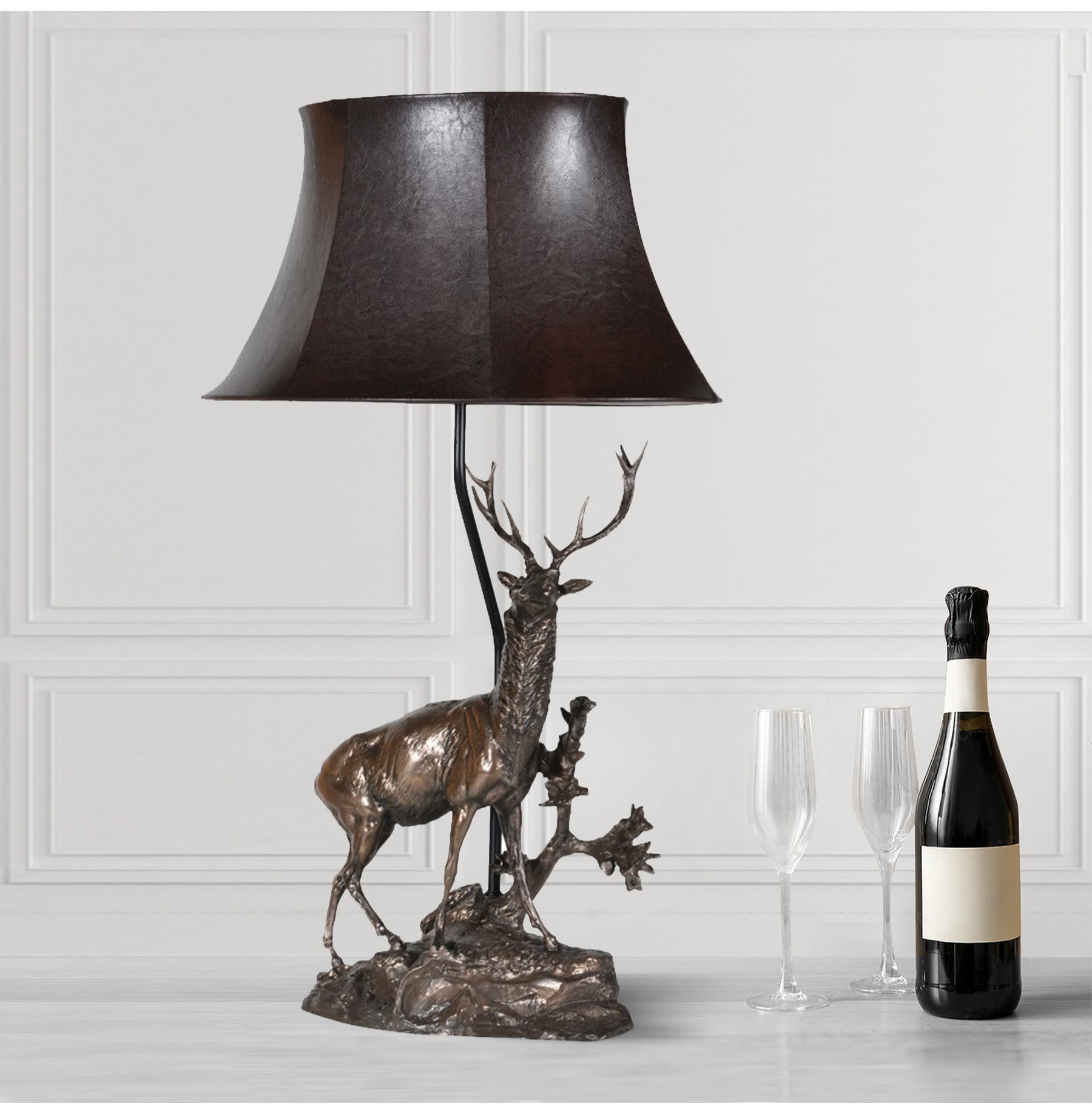 Iron Standing Deer Table Lamp