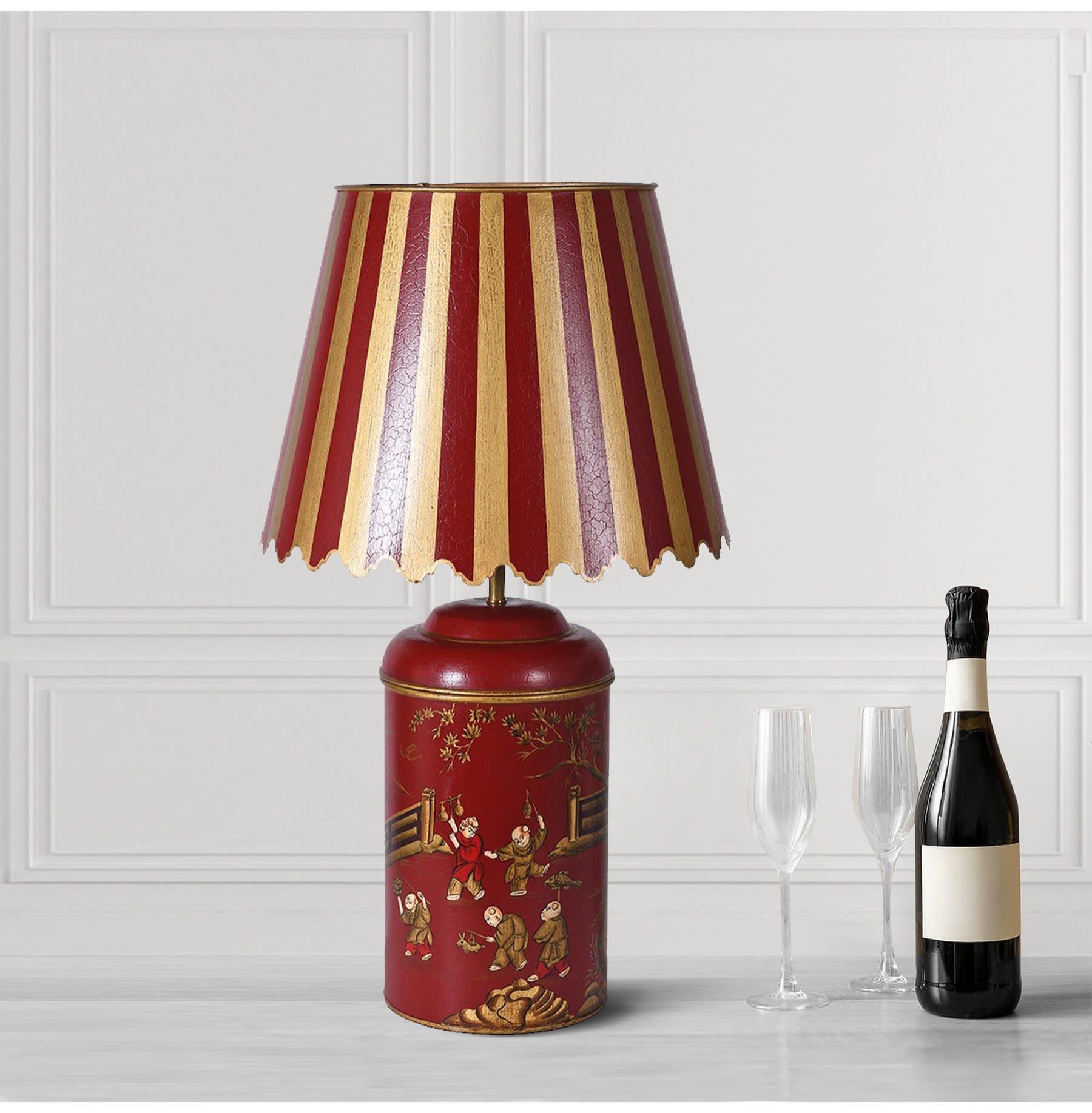Red and Gold Oriental Table Lamp