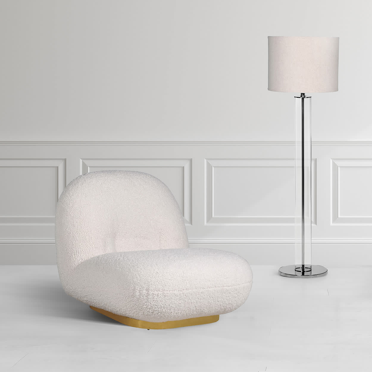 Westbourne Cream Boucle and Gold Accent Chair