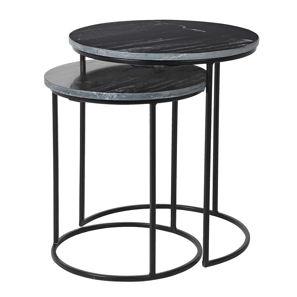 Black Marble Nest of Tables