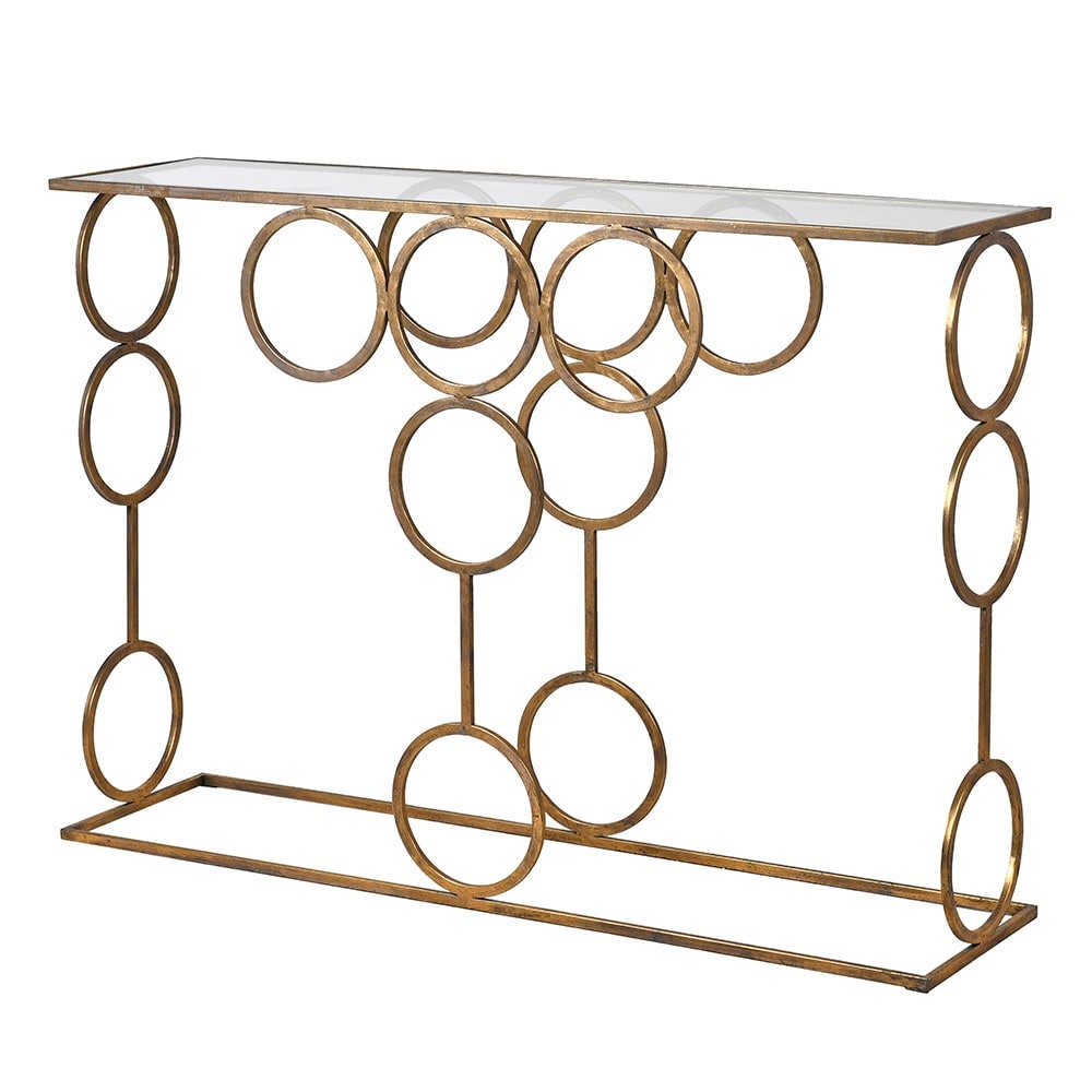 Gold Multi Circles Console Table