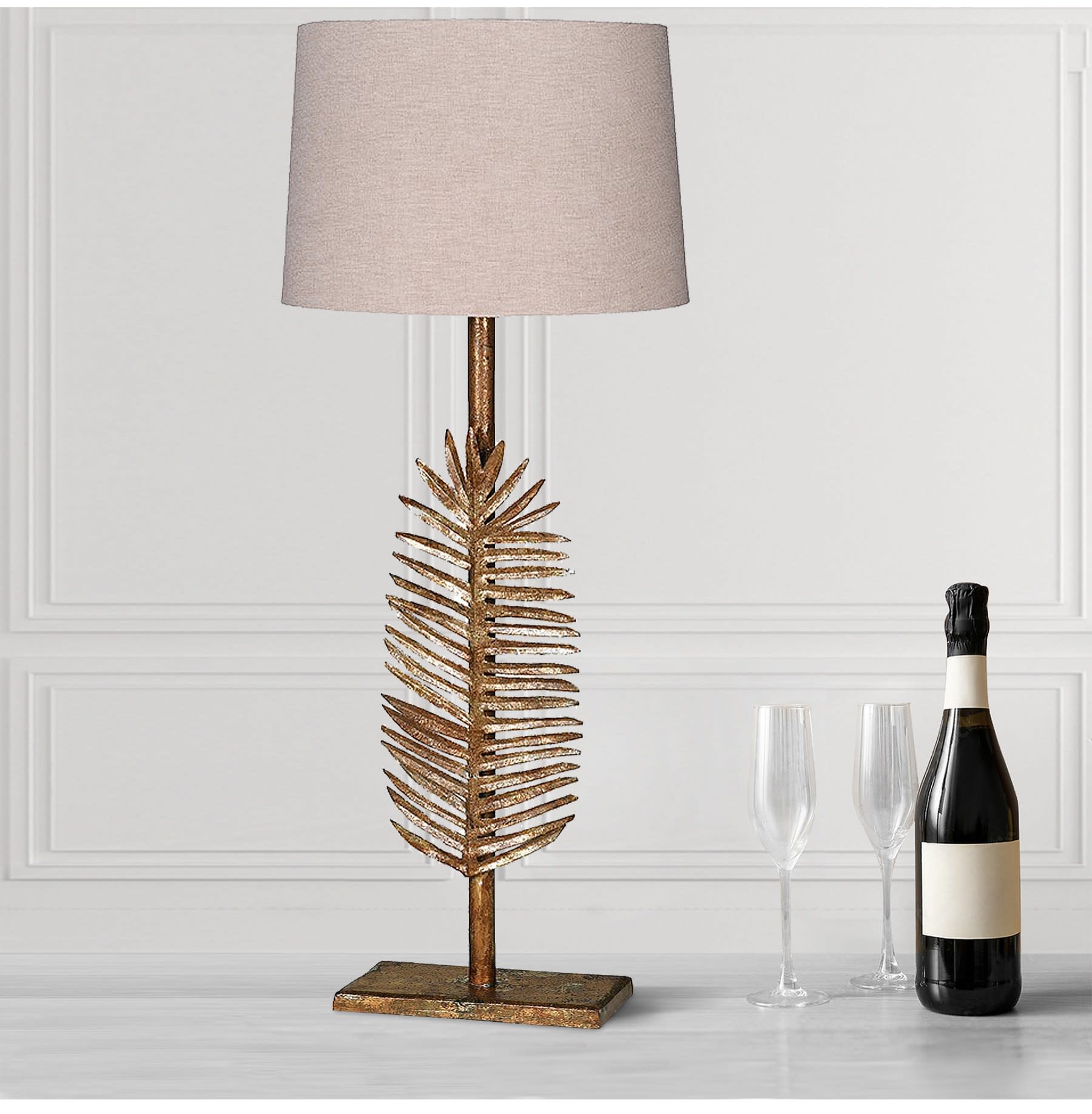 Gold Spikey Leaf Table Lamp