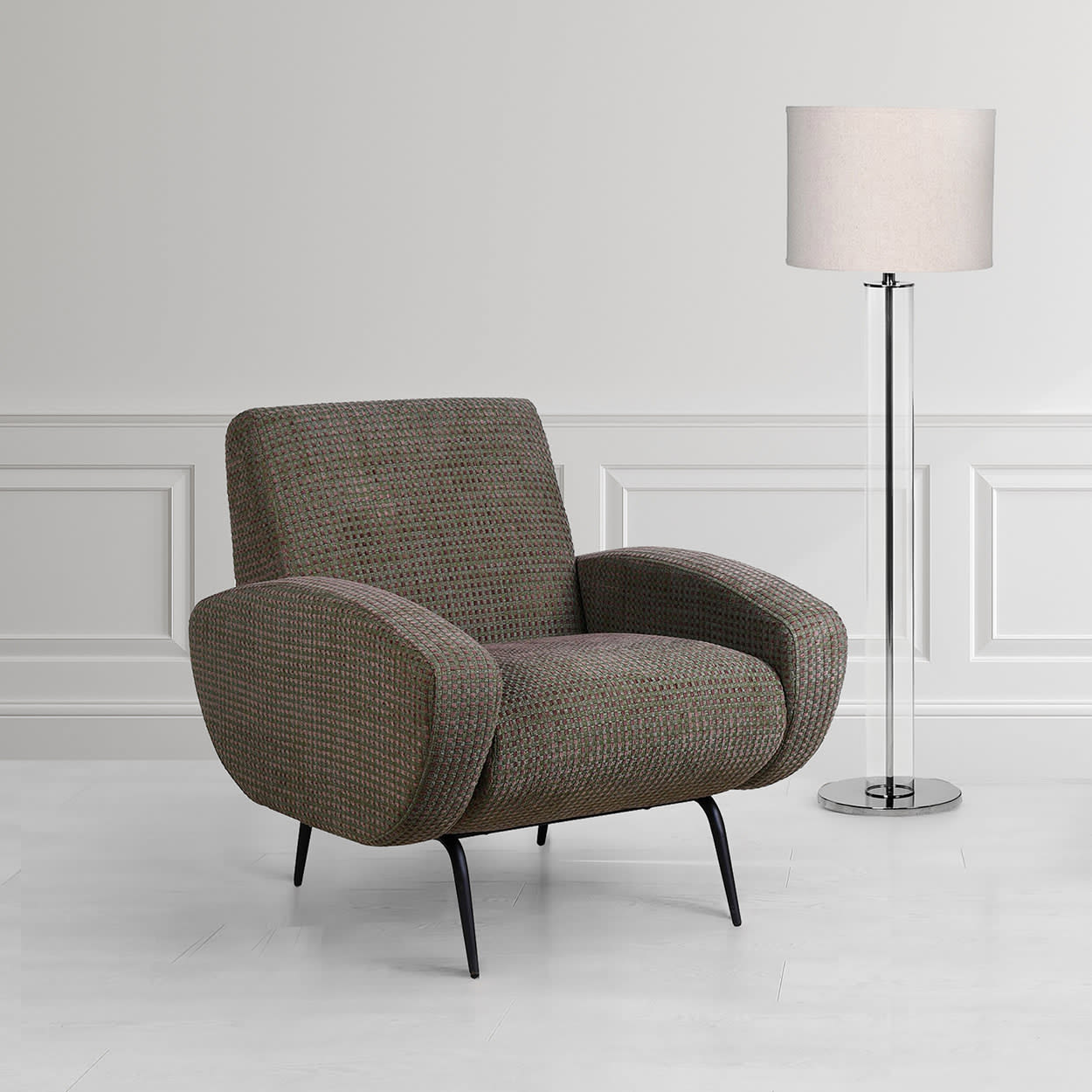 Munich Green Linen Lounge Chair 