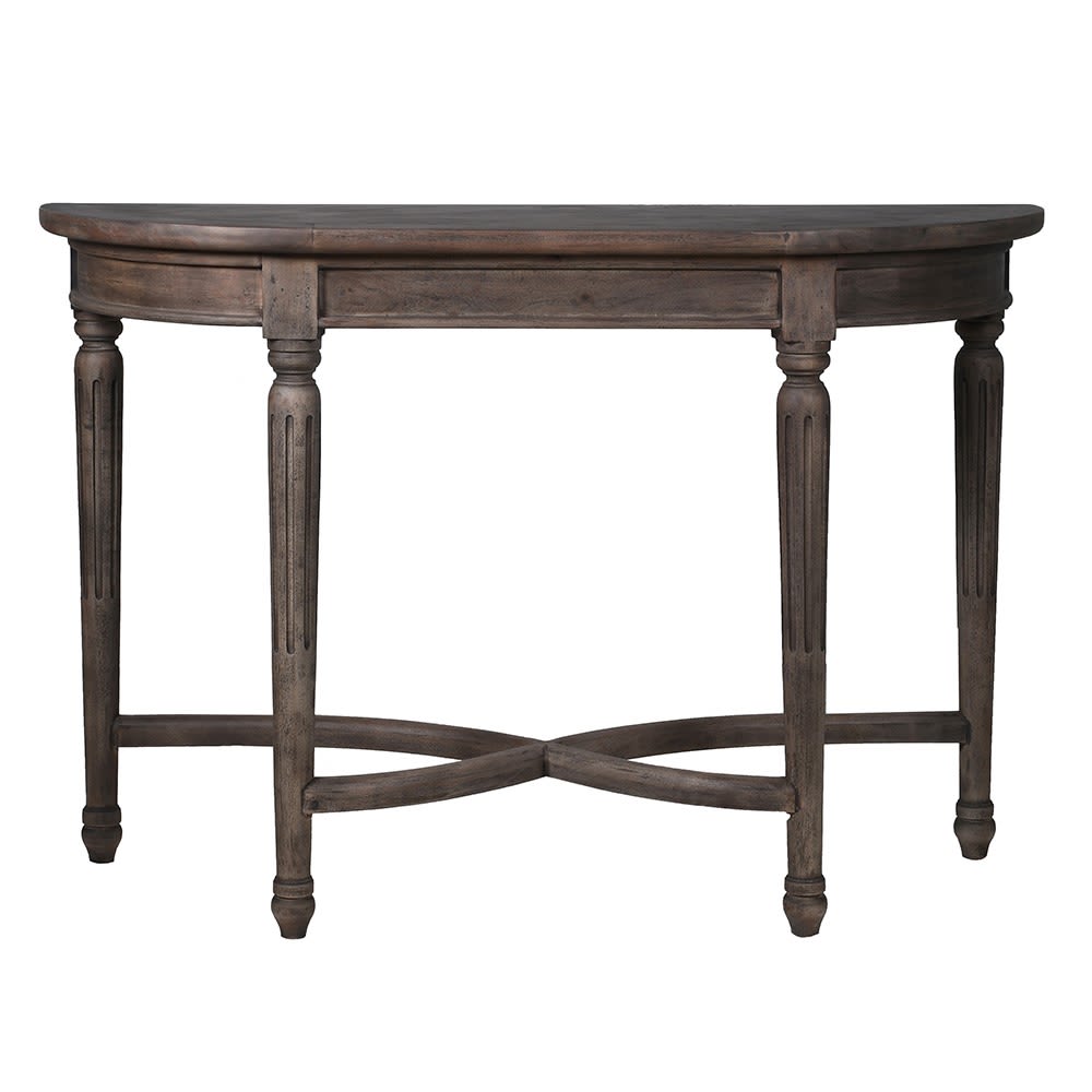 Parquet Top Smoked Wood Hall Console Table