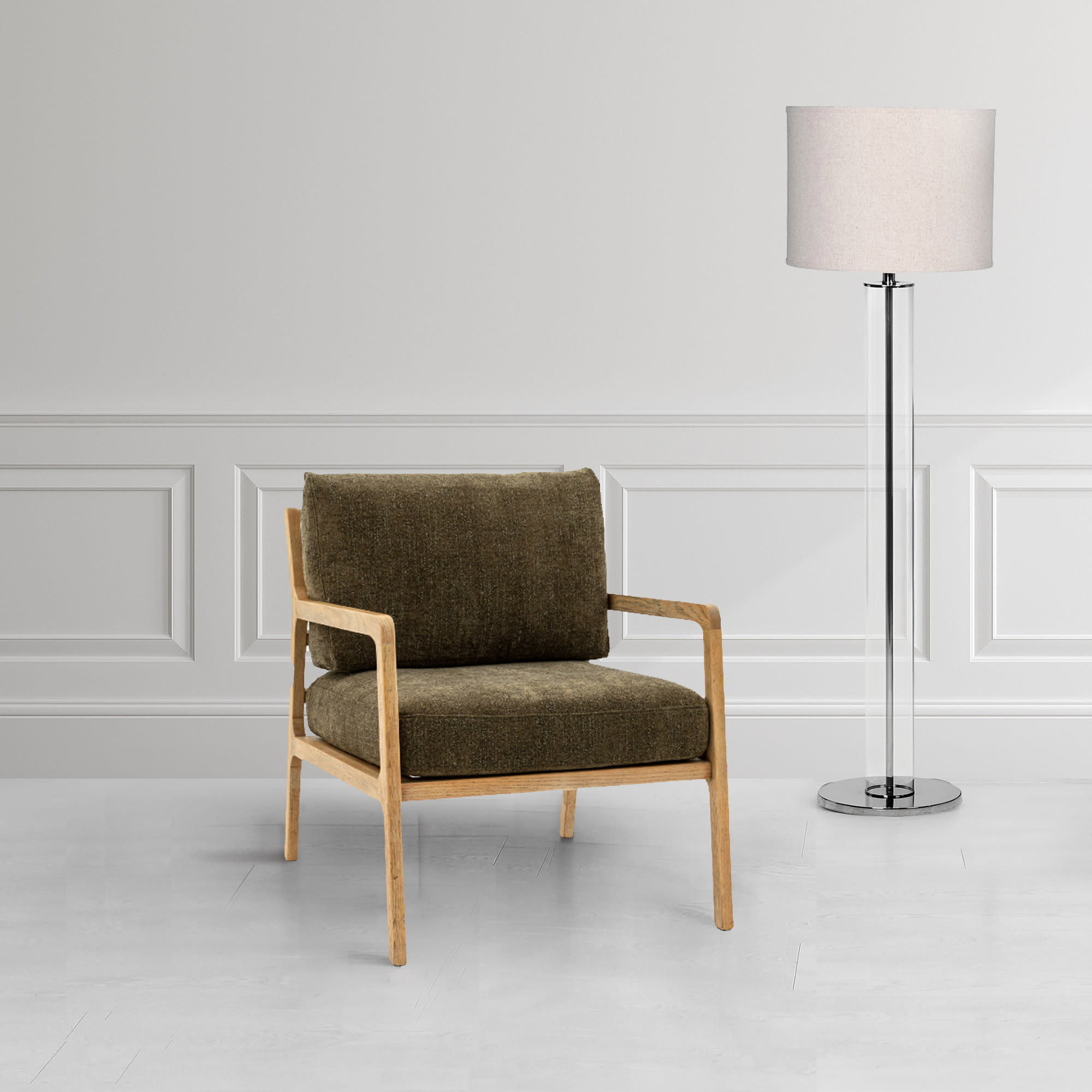 Cortona Green Upholstered Armchair by Gallery Direct