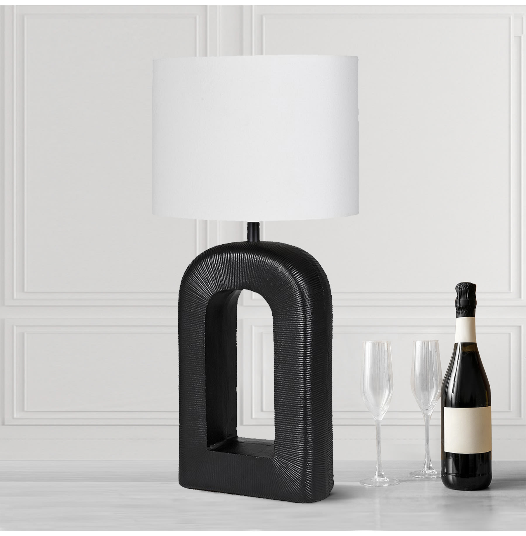 Buster Black Open Table Lamp