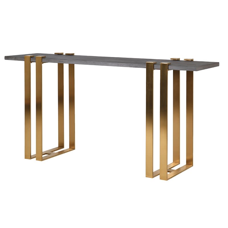 Brushed Gold Concrete Console Table