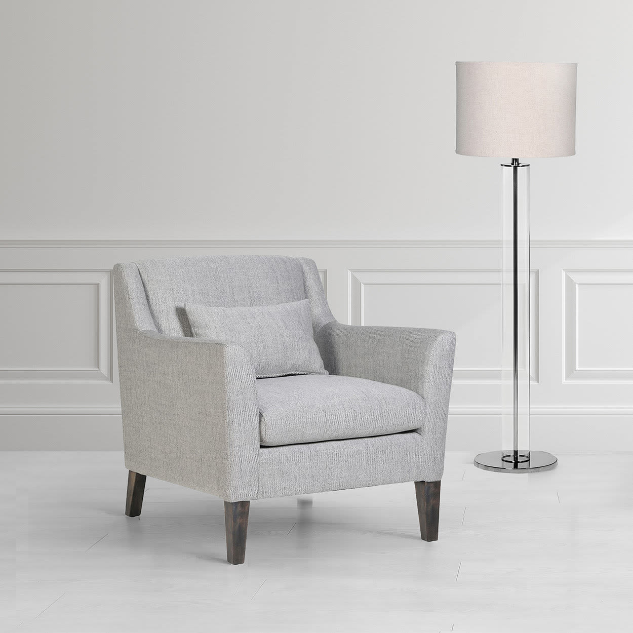 Grey Fabric Upholstered Armchair