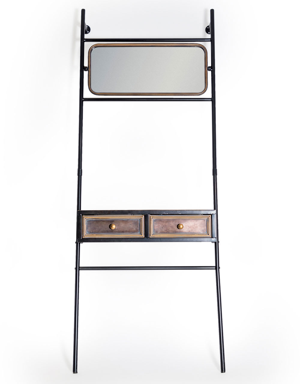 Black Metal Console Unit with Mirror