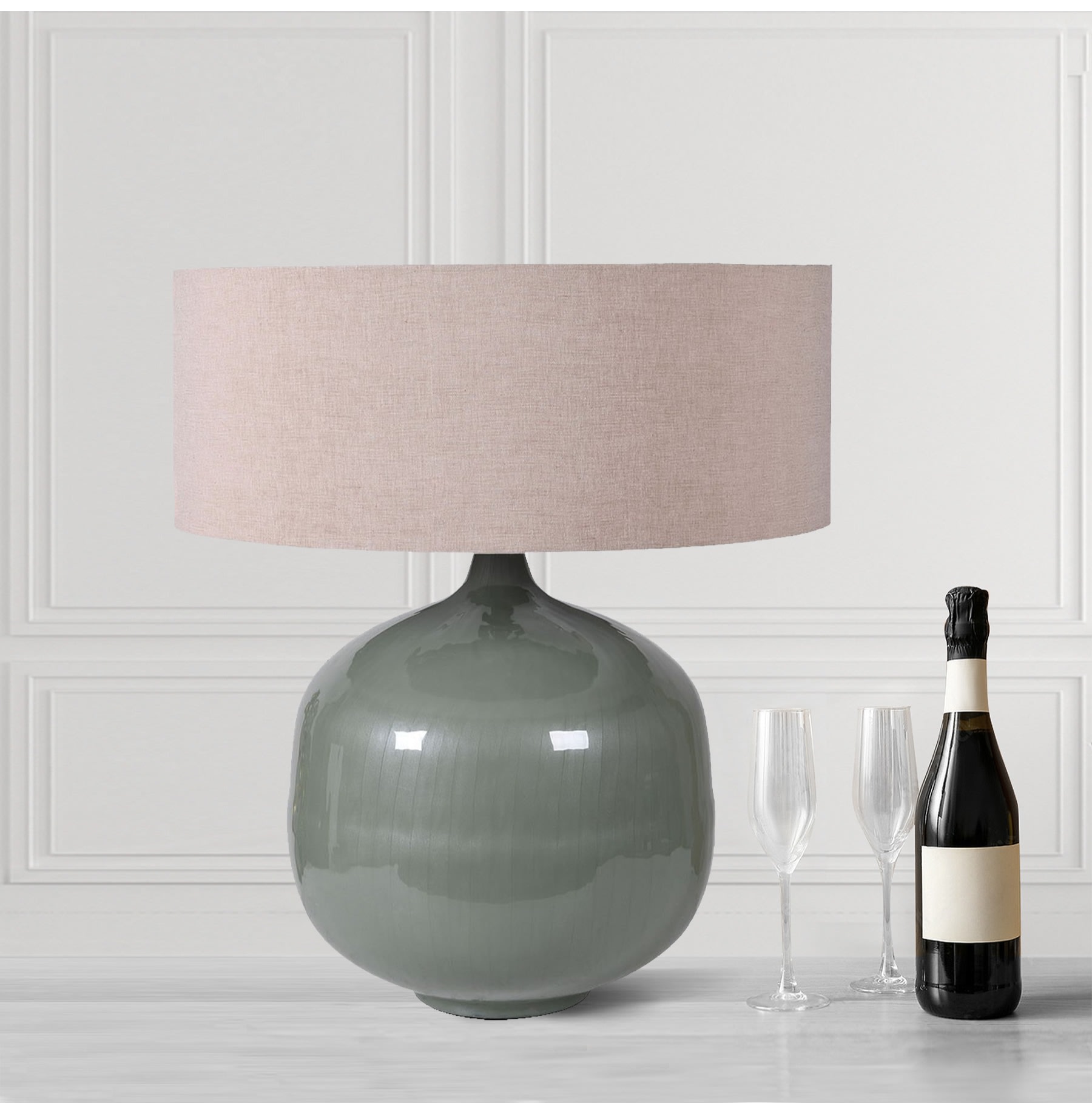 Sage Bulbous Table Lamp