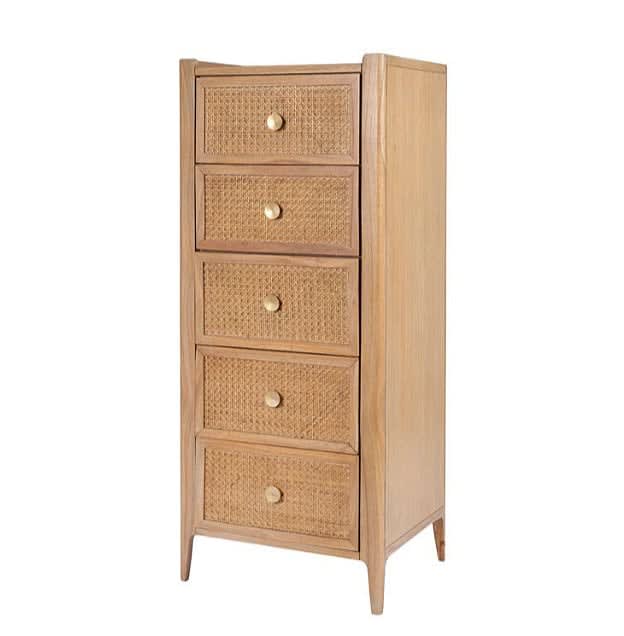 Bali Rattan Tall Chest of Drawers by Baker Furniture