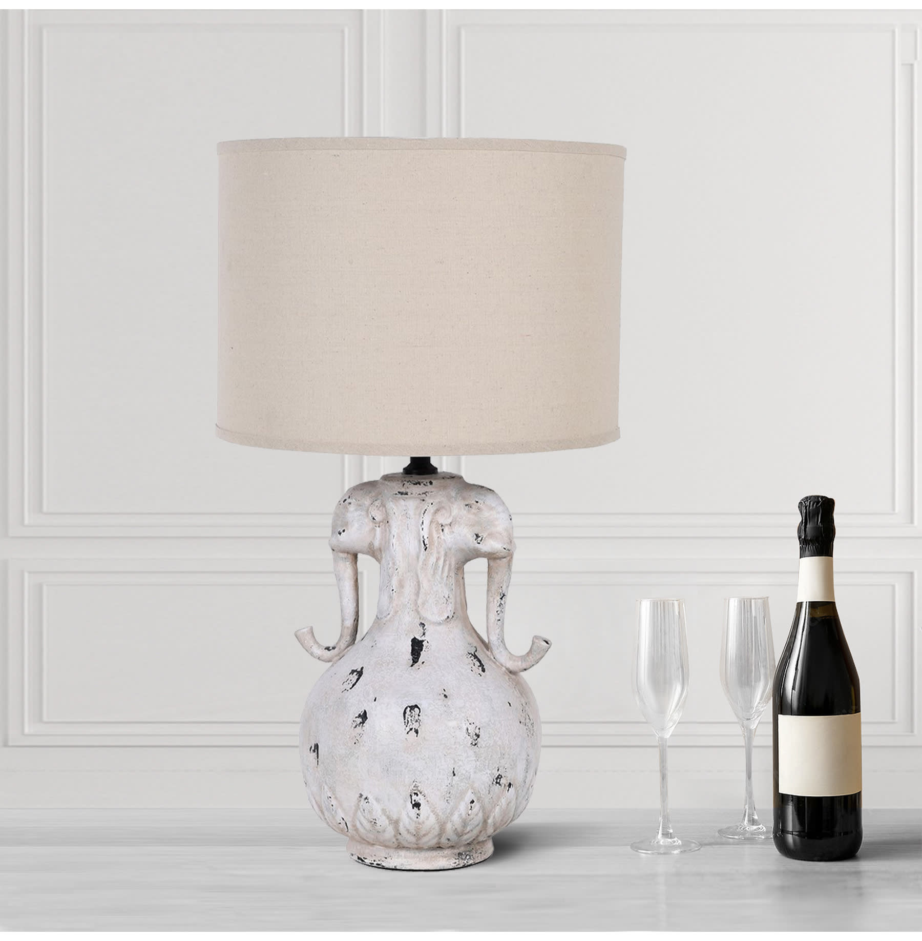 White Elephant Table Lamp