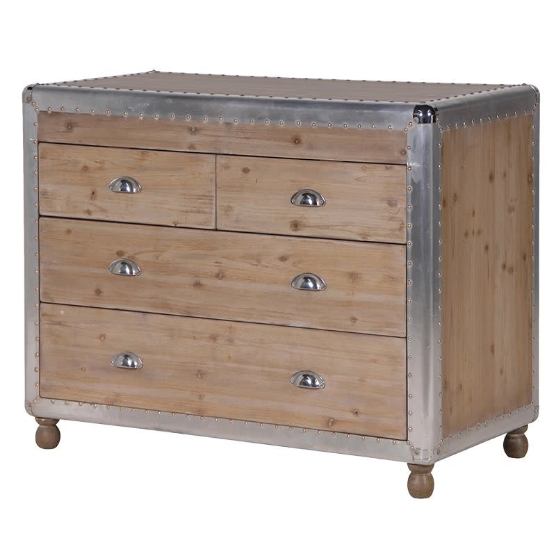 Metal Edges Aviator Chest of Drawers