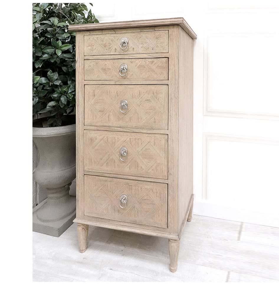 Mustique Wooden 5 Drawer Tall Chest of Drawers by Gallery Direct