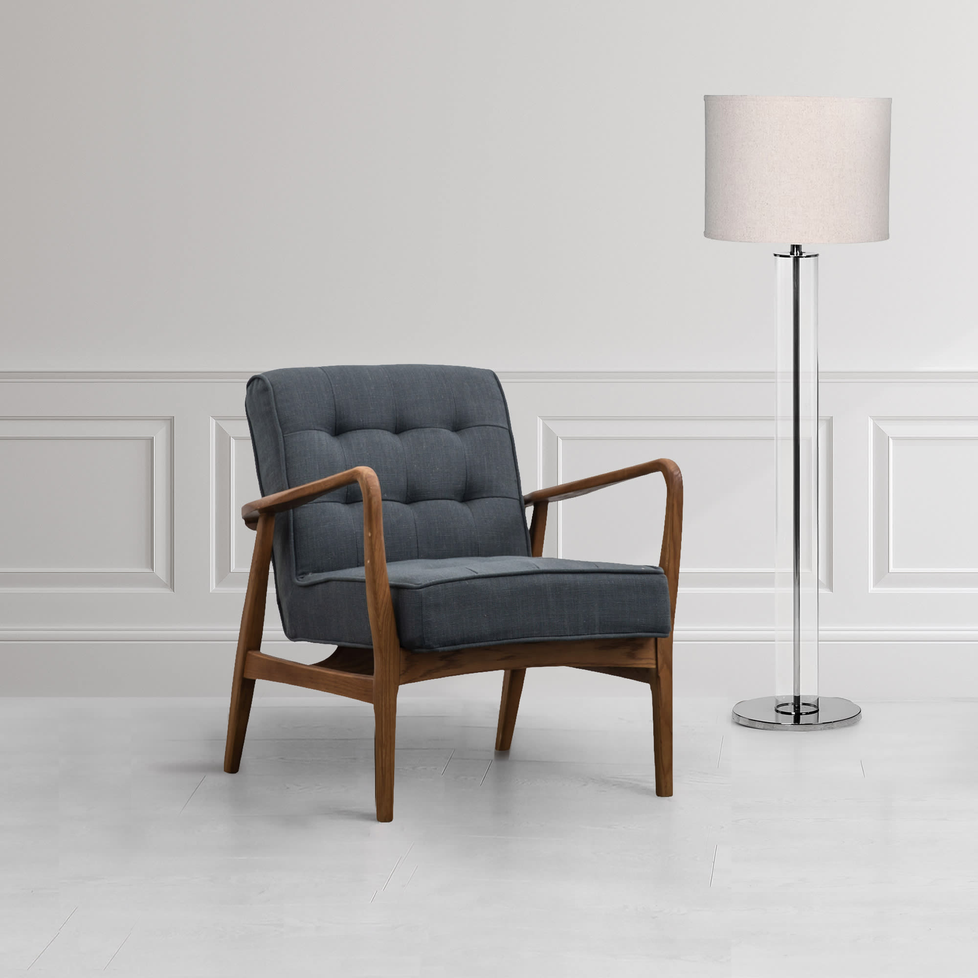 Humber Dark Grey Armchair by Gallery Direct