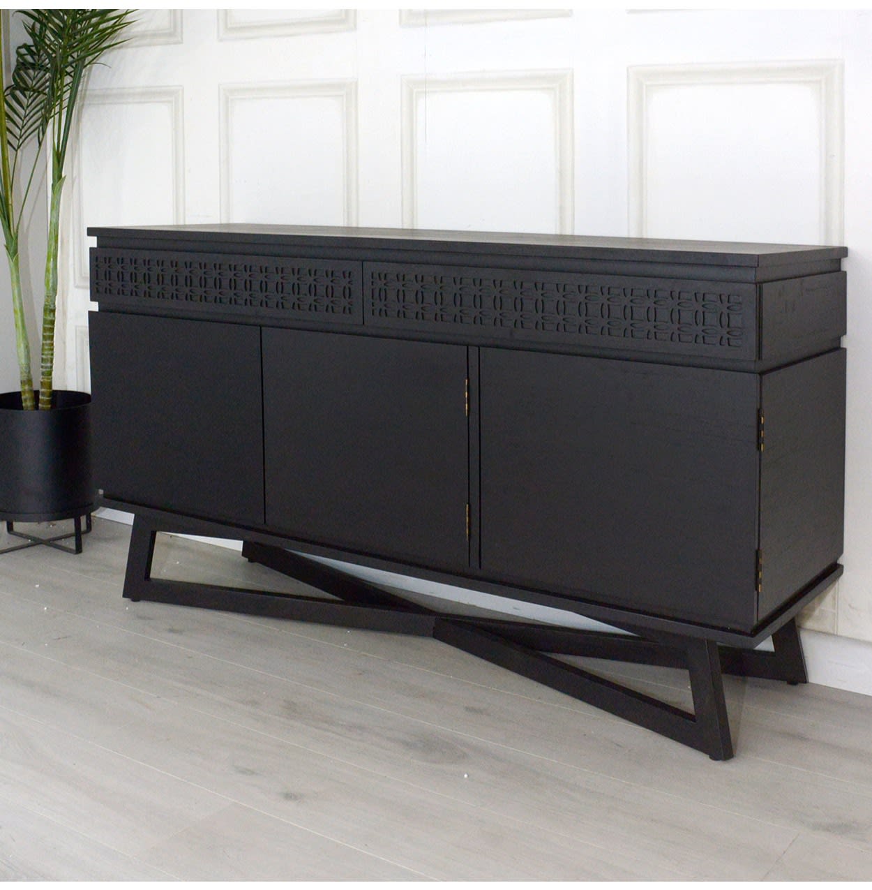 Boho Boutique Black 3 Door Sideboard by Gallery Direct