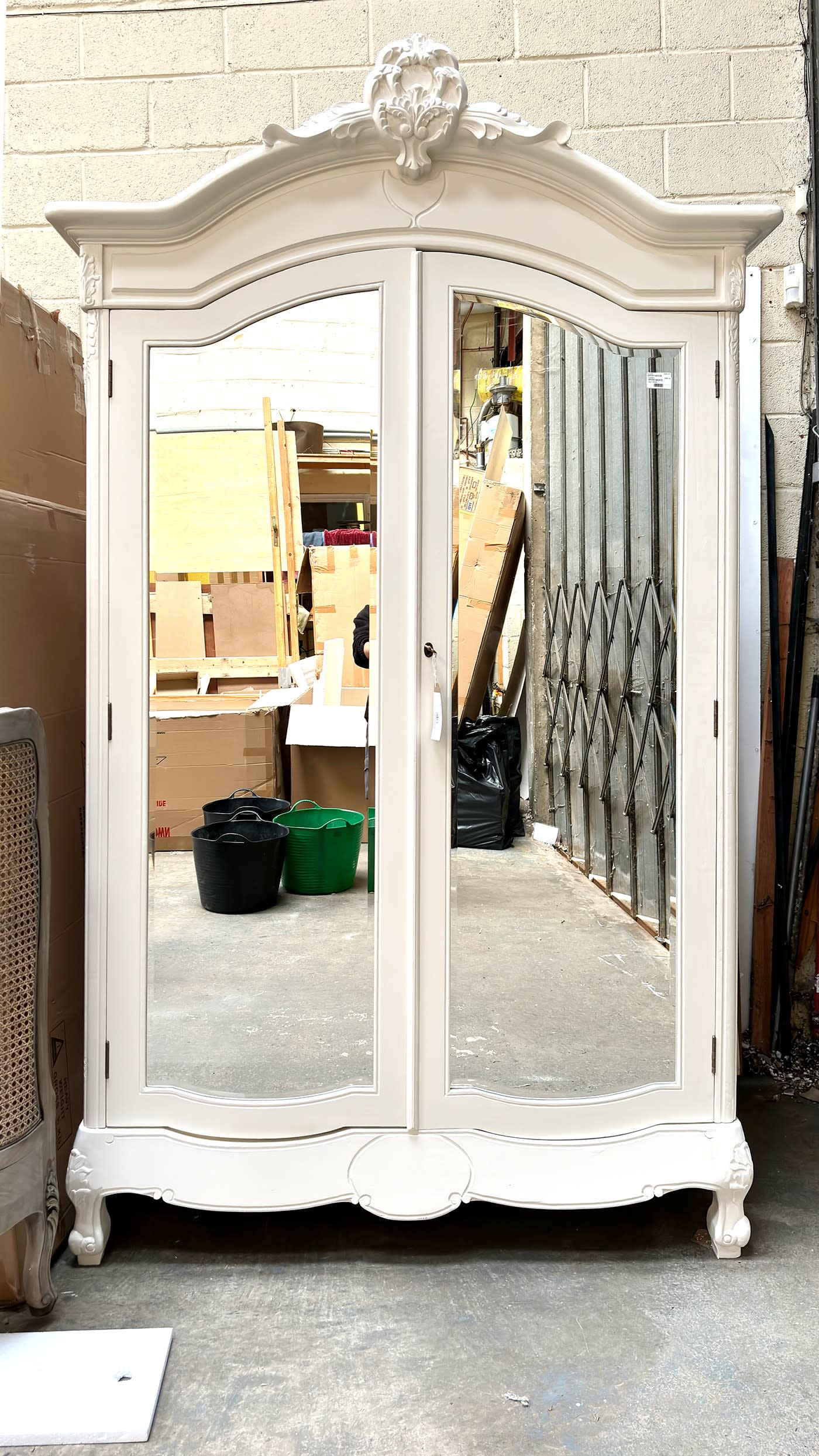 White Mirrored 2 Door Wardrobe