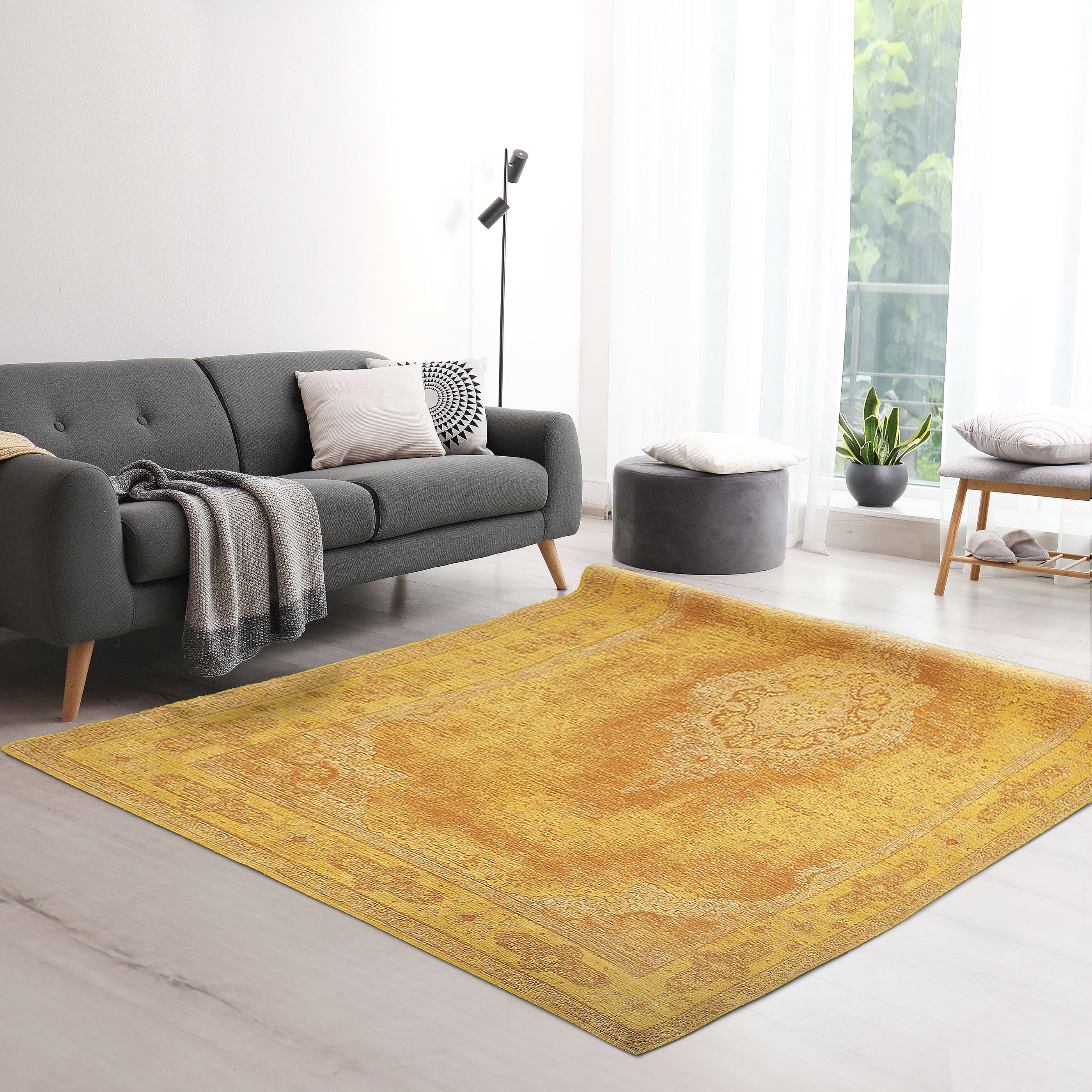 3m Large Yellow Ochre Rug